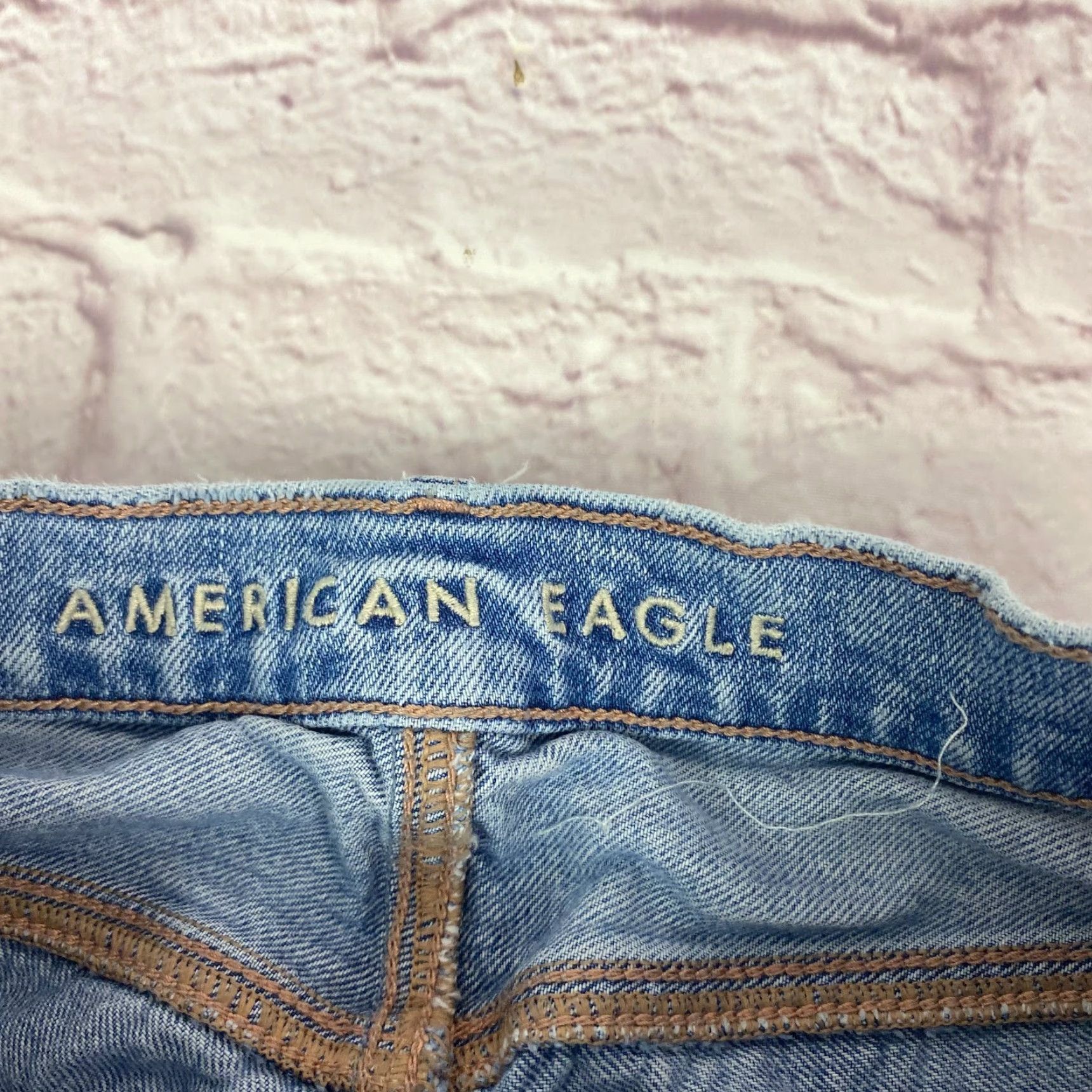 American Eagle Outfitters American Eagle Womens Baggy Jeans High Rise Straight Leg Distressed Ripped Sz 6 Size 28" / US 6 / IT 42 - 3 Thumbnail