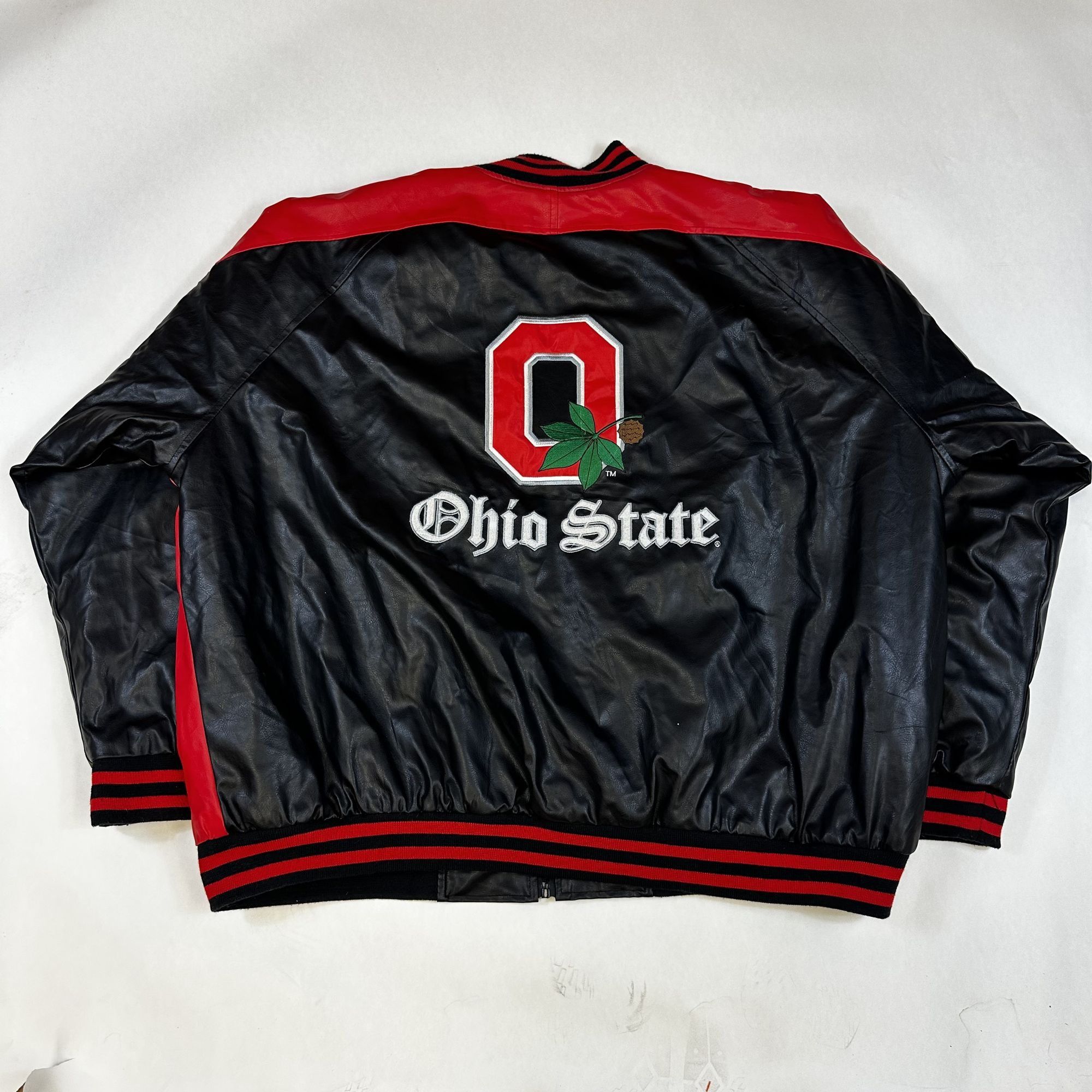 Vintage Steve & Barrys XXL Ohio State Buckeyes Jacket Black/Red Faux Size US XXL / EU 58 / 5 - 2 Thumbnail