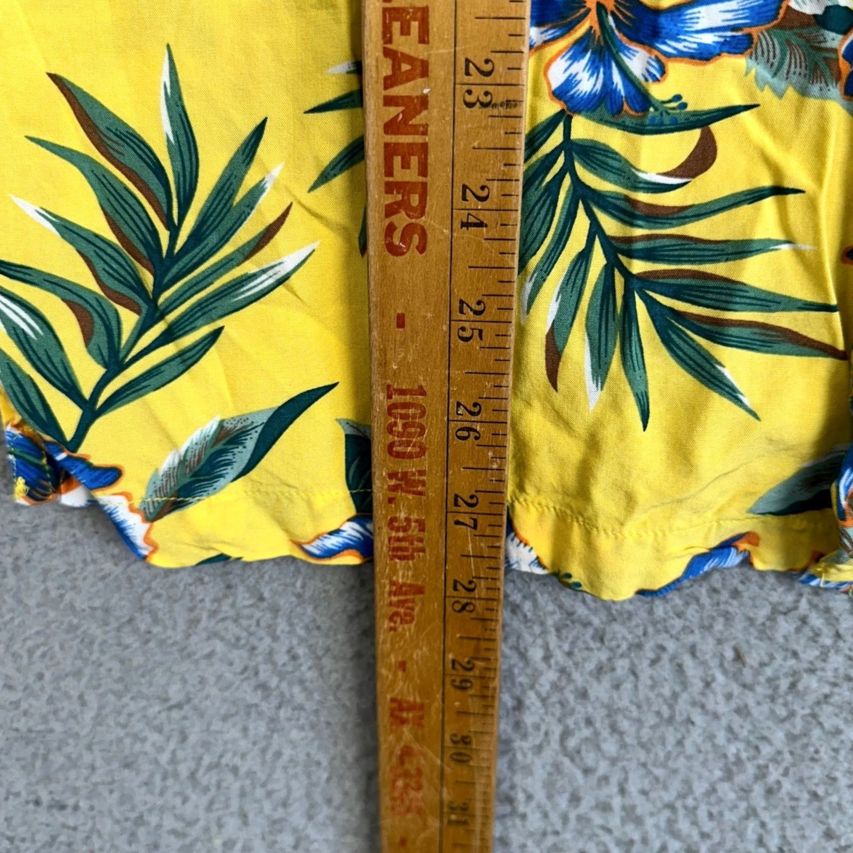 Denime Denim Flower Shirt Mens Medium Yellow Blue Floral Button Up Short Sleeve Size US M / EU 48-50 / 2 - 7 Thumbnail