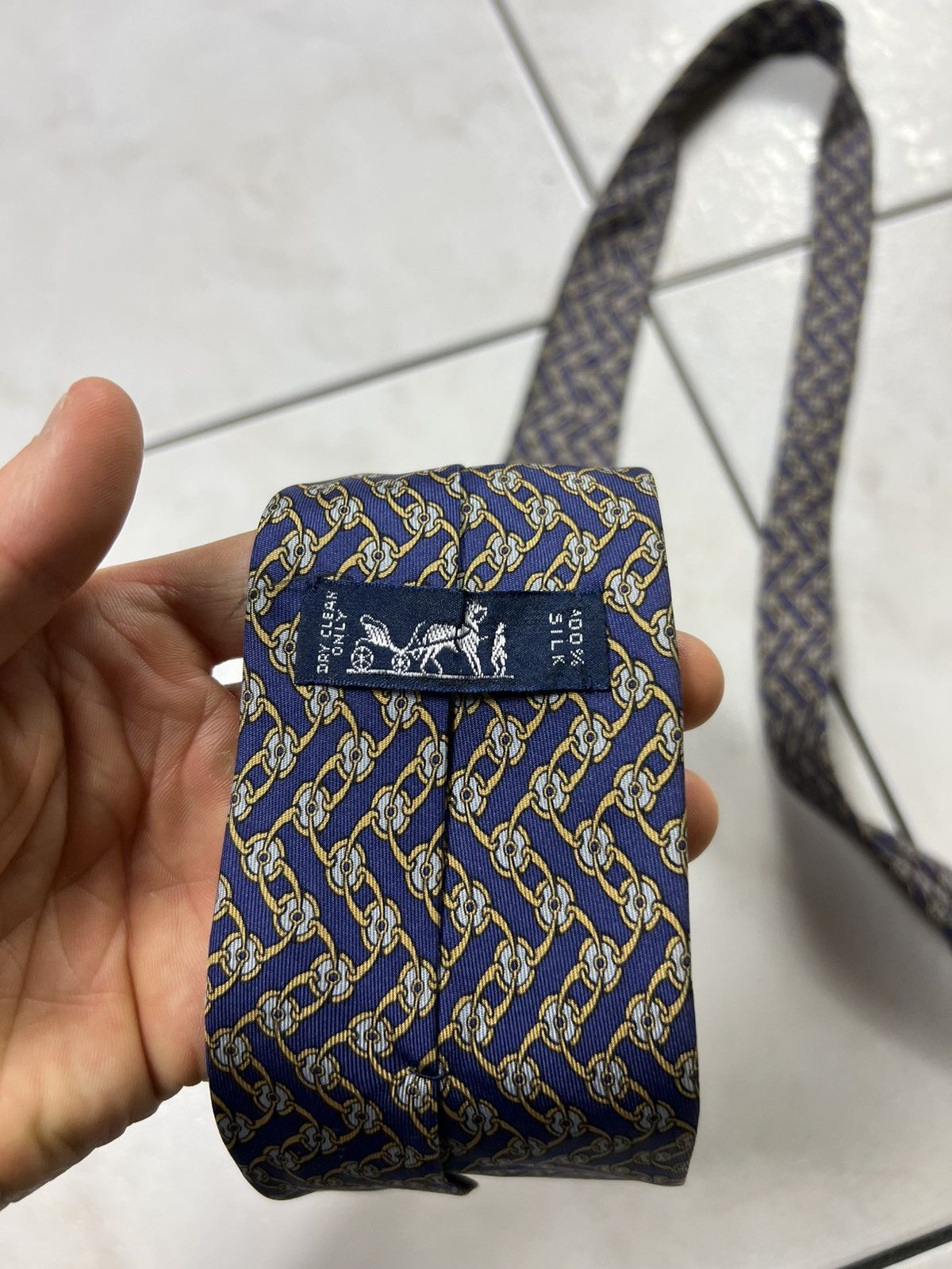 Hermes Vintage Hermes Paris silk tie monogram 7267 MA Size ONE SIZE - 13 Thumbnail
