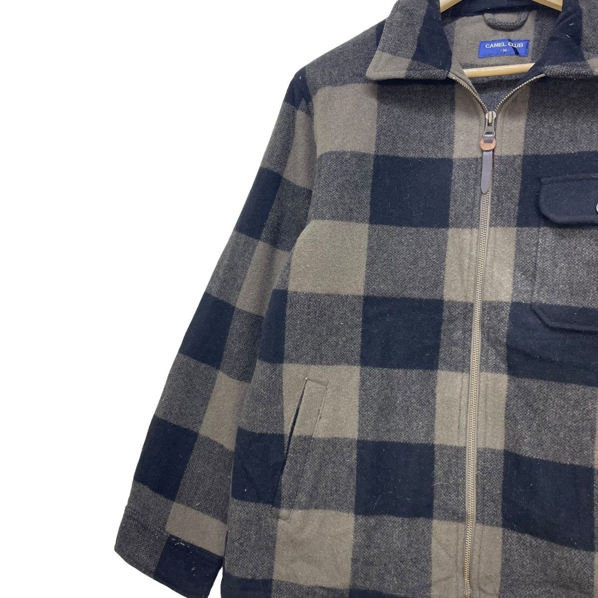 Camel × Flannel Vintage Camel Club Button Eye Black Checked Jacket Size US M / EU 48-50 / 2 - 4 Thumbnail