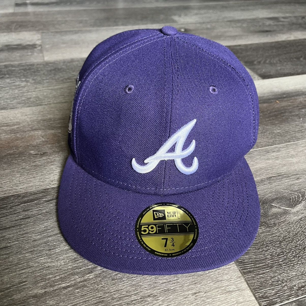 MLB Vintage Atlanta Braves 30th Anniversary Purple Fitted Hat Size ONE SIZE - 1 Thumbnail