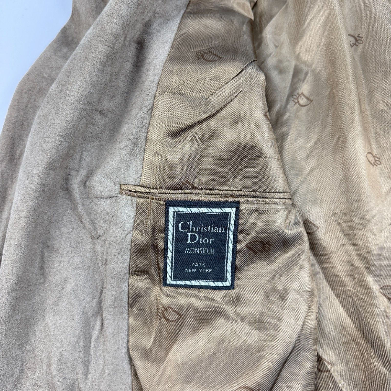 Christian Dior Monsieur Dior Monsieur Faux Suede Sport Coat Blazer Tan 42R Size 42R - 8 Thumbnail