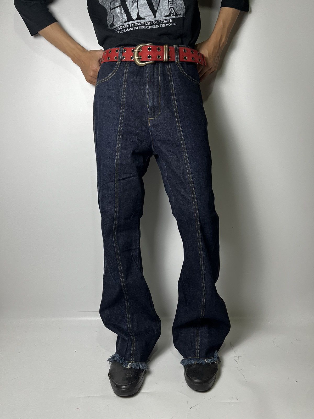 Japanese Brand × Jean Flare stripe denim jeans japanese brand Size US 28 / EU 44 - 13 Thumbnail