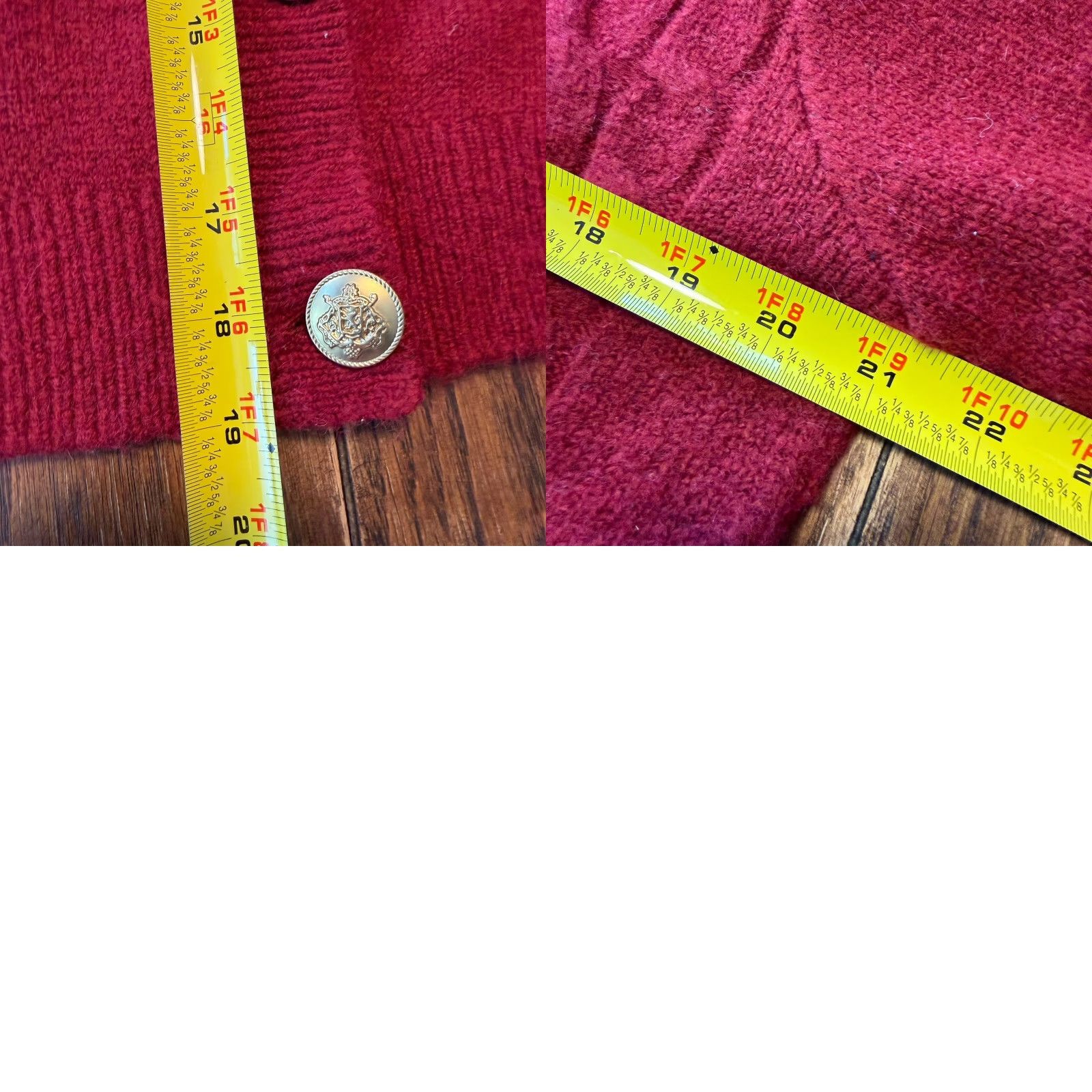 J.Crew J.Crew Cardigan Women’s Small Red Wool Blend Cable Knit Button Gold Size S / US 4 / IT 40 - 8 Thumbnail
