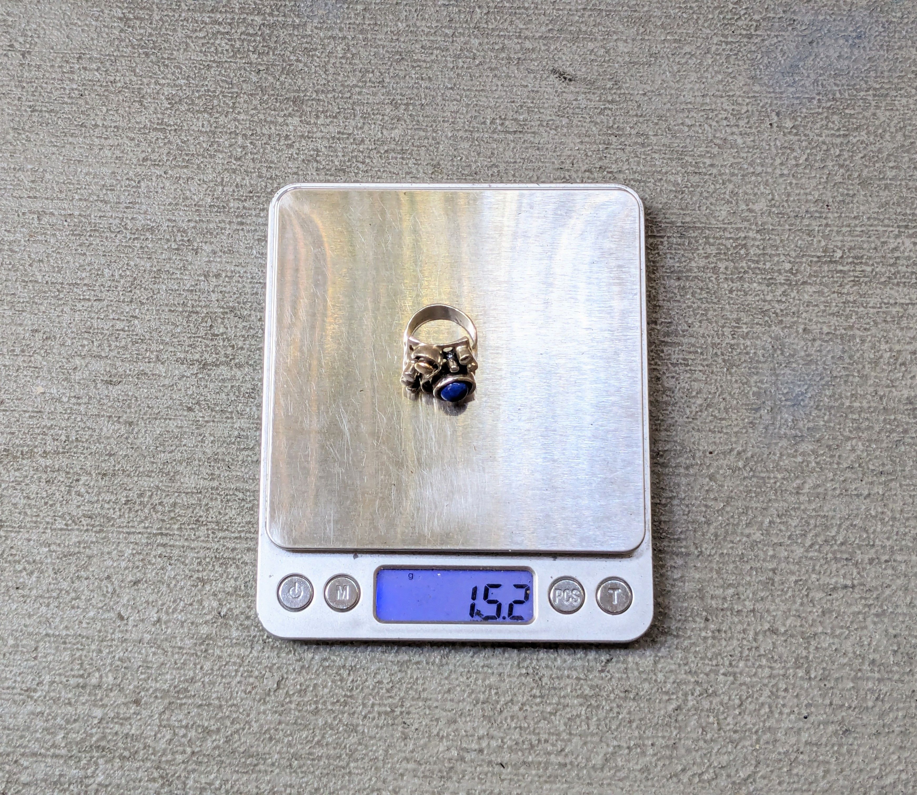 Jewelry × Vintage Vintage Sterling Silver Ring 7 Lapis Lazuli Modern Brutalist Size ONE SIZE - 13 Thumbnail