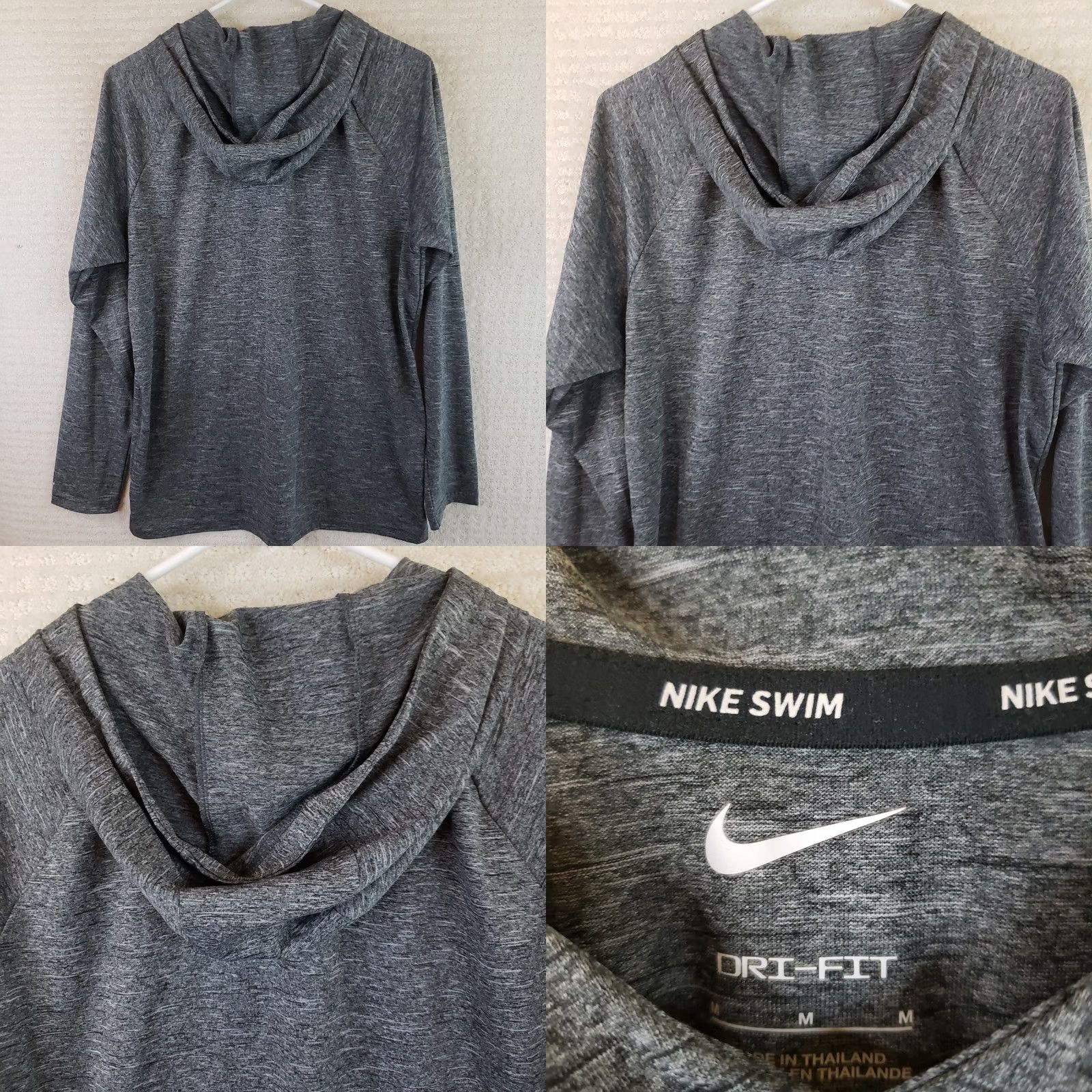 Nike Nike Longsleeve Hooded Dri-Fit Hydroguard Medium Hoodie UPF-40 Nike Swim Gray Mens M Hoodie Size US M / EU 48-50 / 2 - 8 Thumbnail