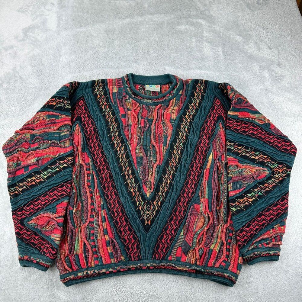 Coogi Coogi Australia Knit Vintage Red / Green Sweater Men's Size Size US L / EU 52-54 / 3 - 1 Thumbnail