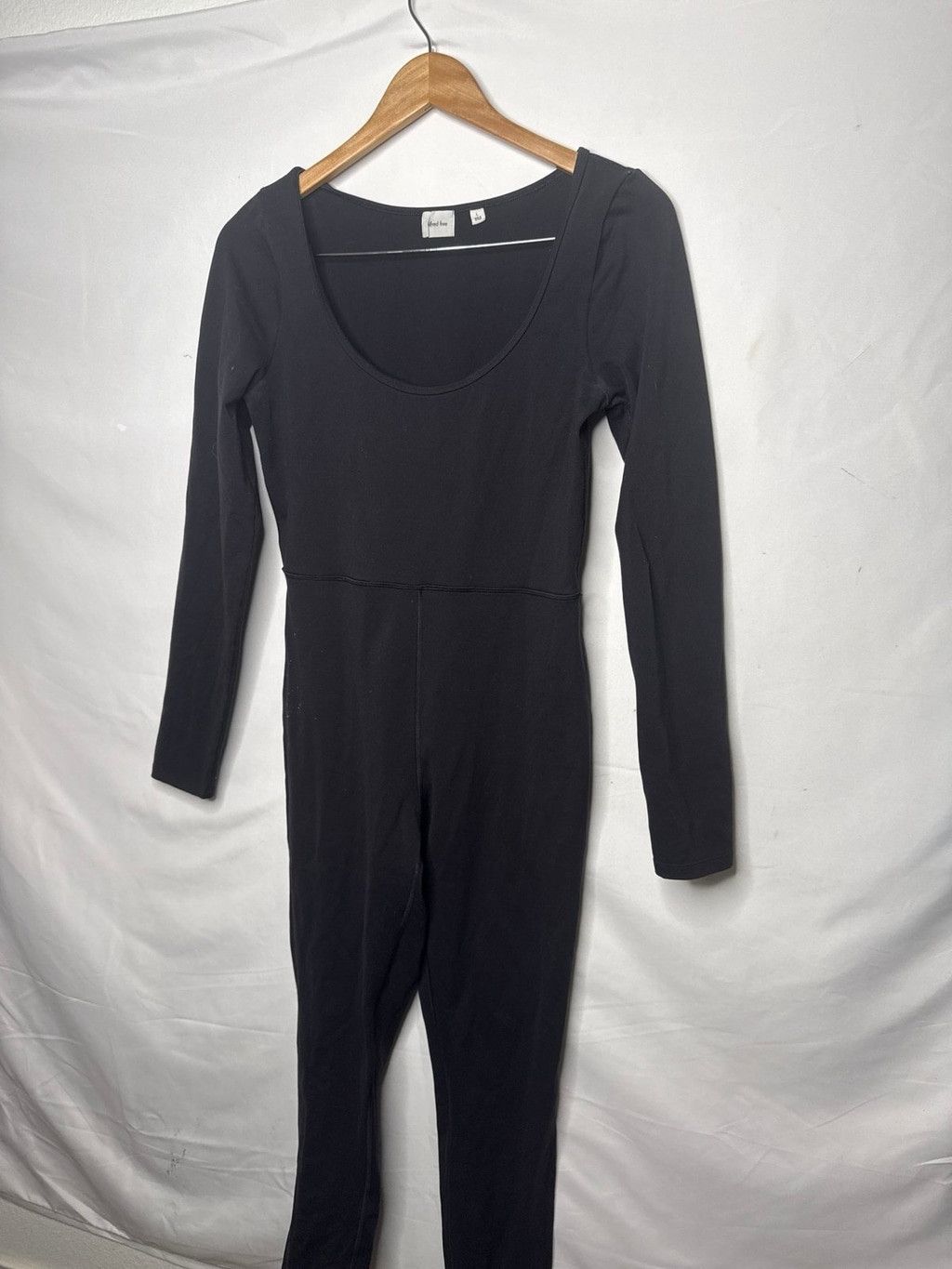 The Unbranded Brand Aritizia Wilfred Free black long sleeve jumpsuit leotard Lg Size 30" / US 8 / IT 44 - 2 Thumbnail