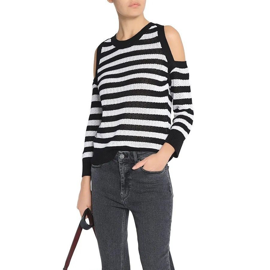 Rag & Bone Tracey Cold-Shoulder Striped Sweater NWOT $231 Size M / US 6-8 / IT 42-44 - 1 Thumbnail