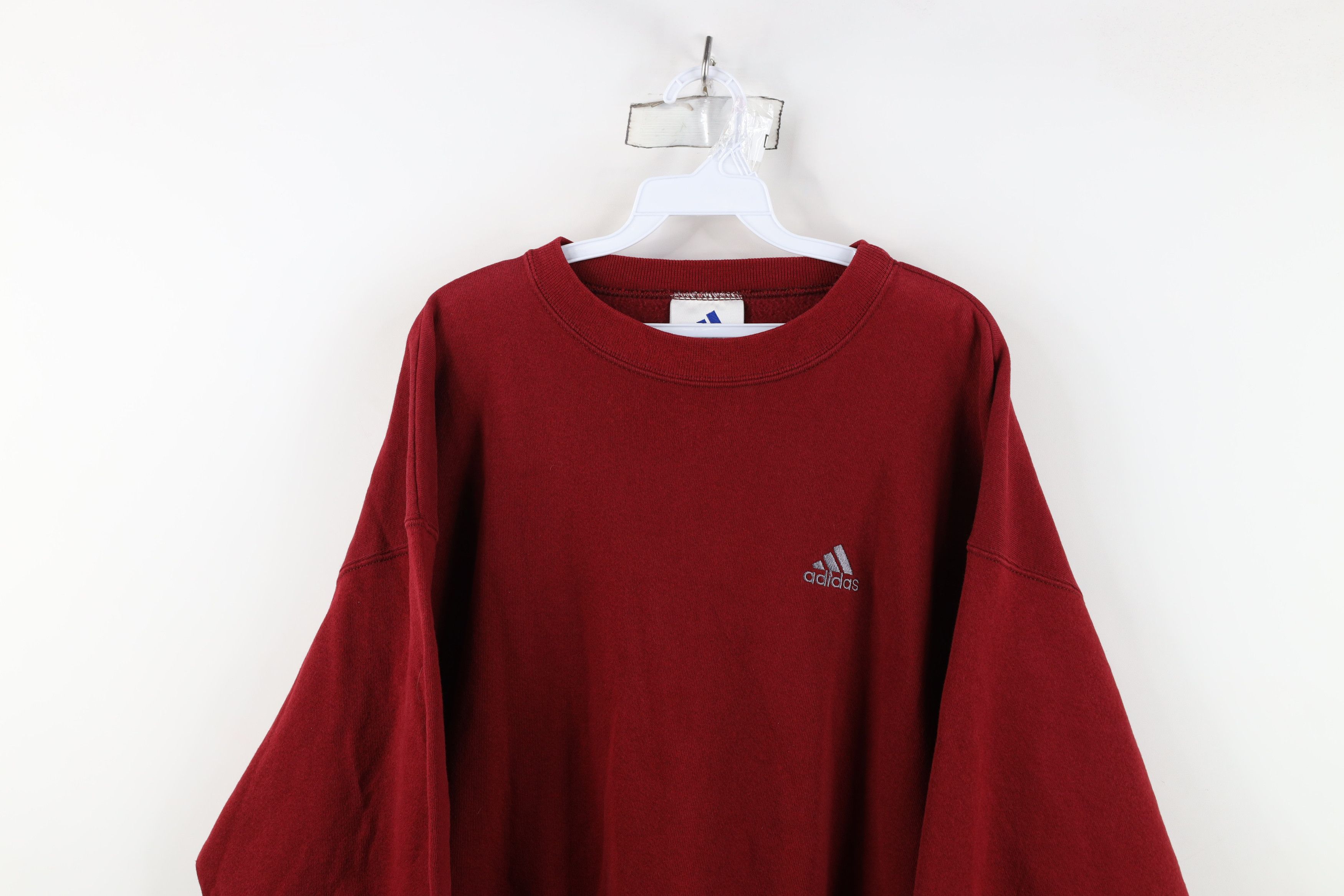 Adidas Vintage 90s Adidas Spell Out Heavy Crewneck Sweatshirt Red Size US L / EU 52-54 / 3 - 2 Thumbnail