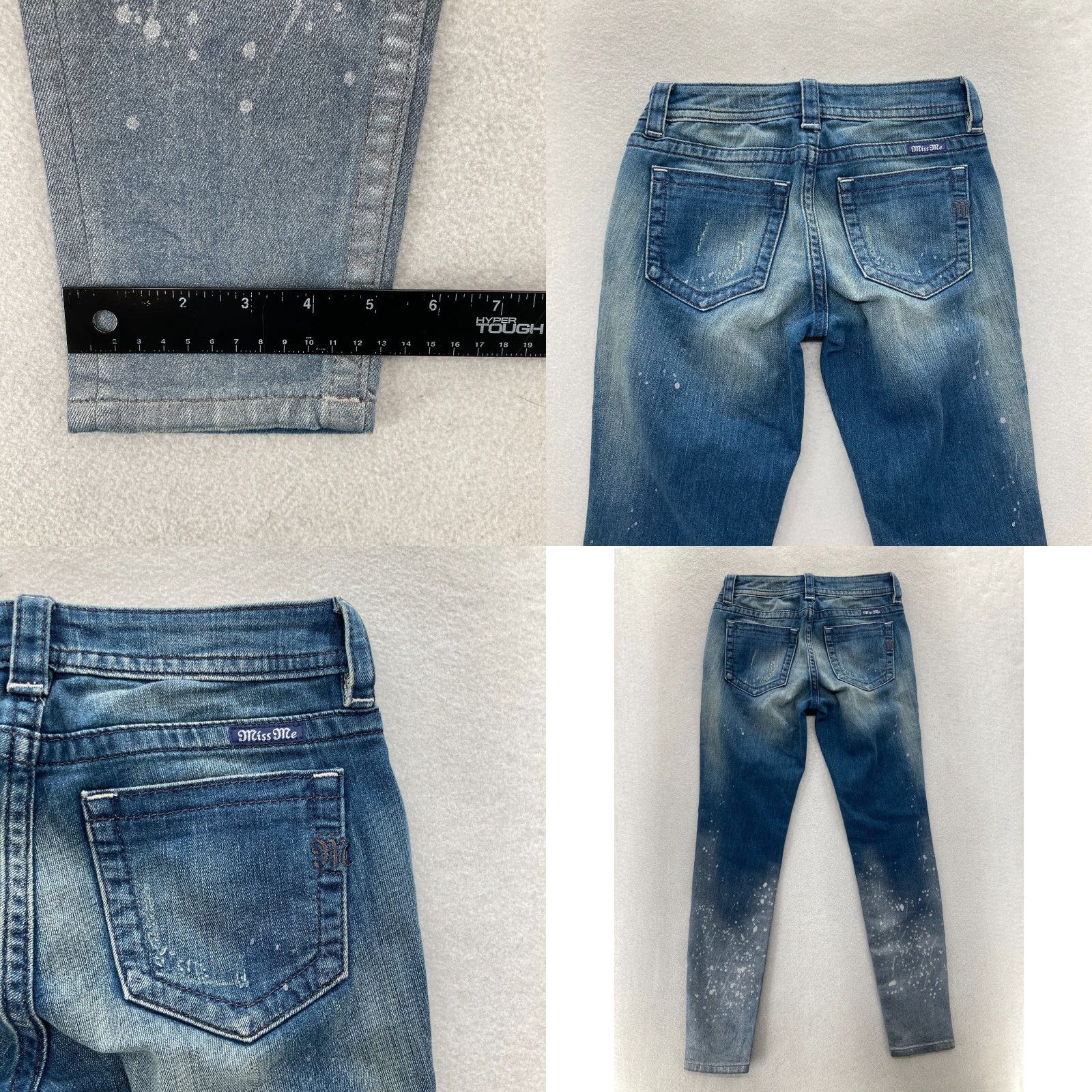 Miss Me Miss Me Skinny Jeans Women's 26 Blue Stretch Denim Paint Splatter Distressed NWT Jeans Size 26" / US 2 / IT 38 - 9 Thumbnail