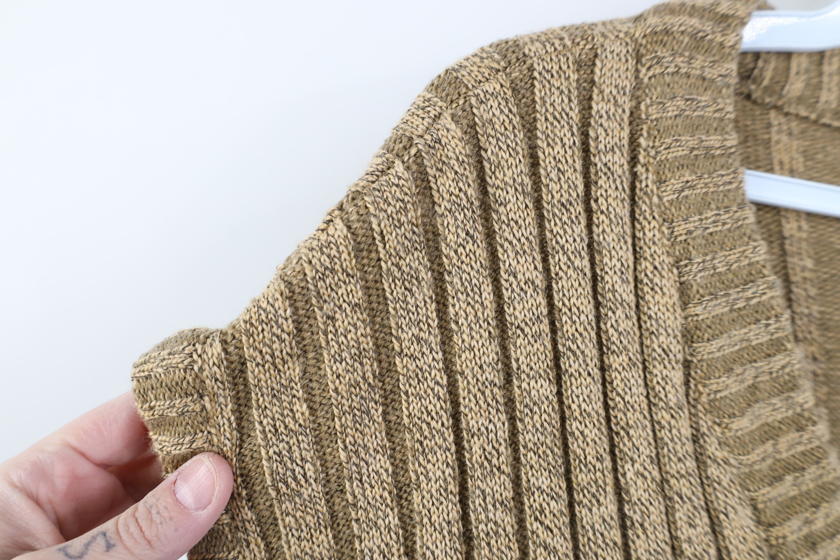 Vintage Vintage 90s Streetwear Chunky Ribbed Knit Sweater Vest Beige Size US XXL / EU 58 / 5 - 5 Thumbnail