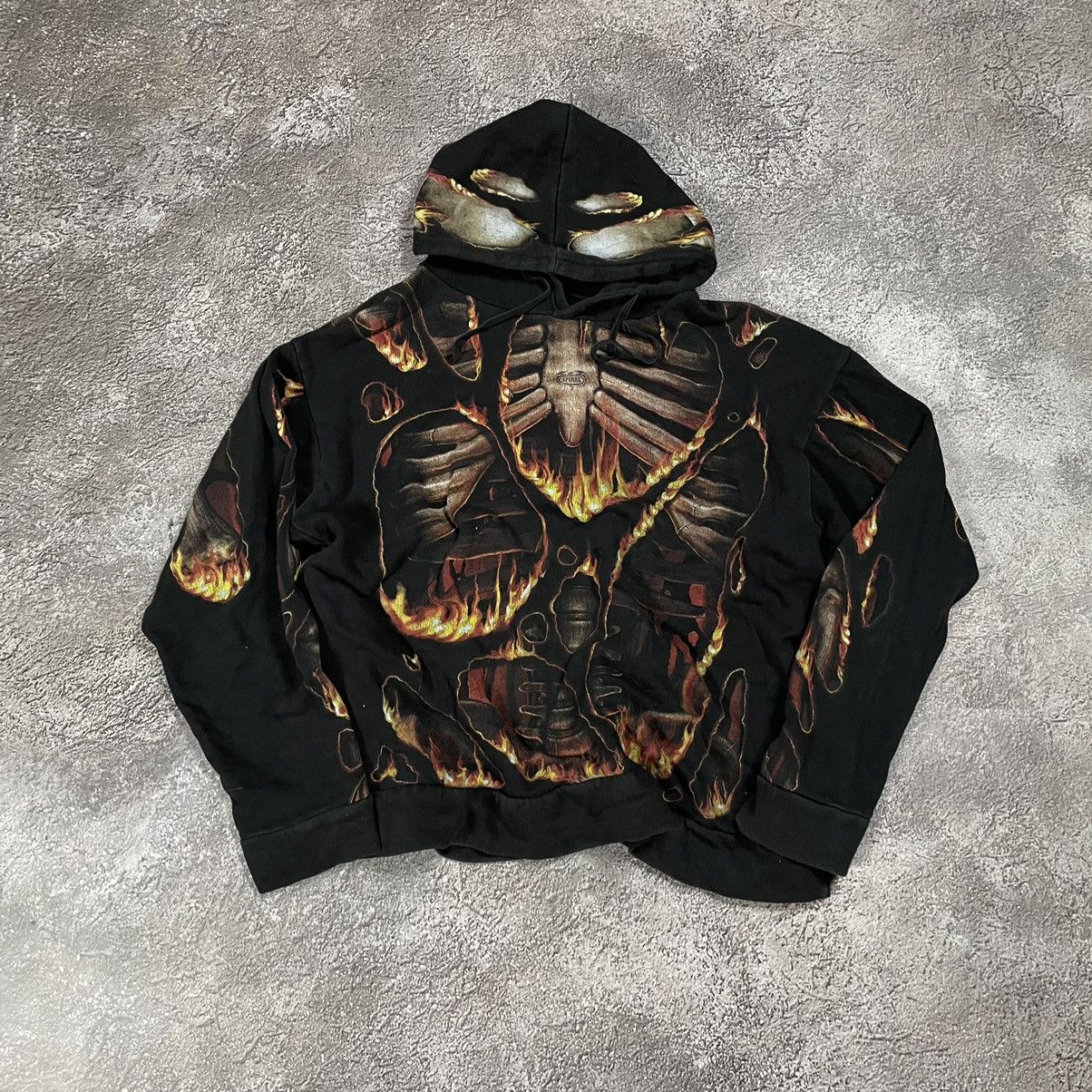 Vintage Vintage 90s Skeleton Graphic Hoodie Horror Punk Streetwear M Size US M / EU 48-50 / 2 - 2 Thumbnail