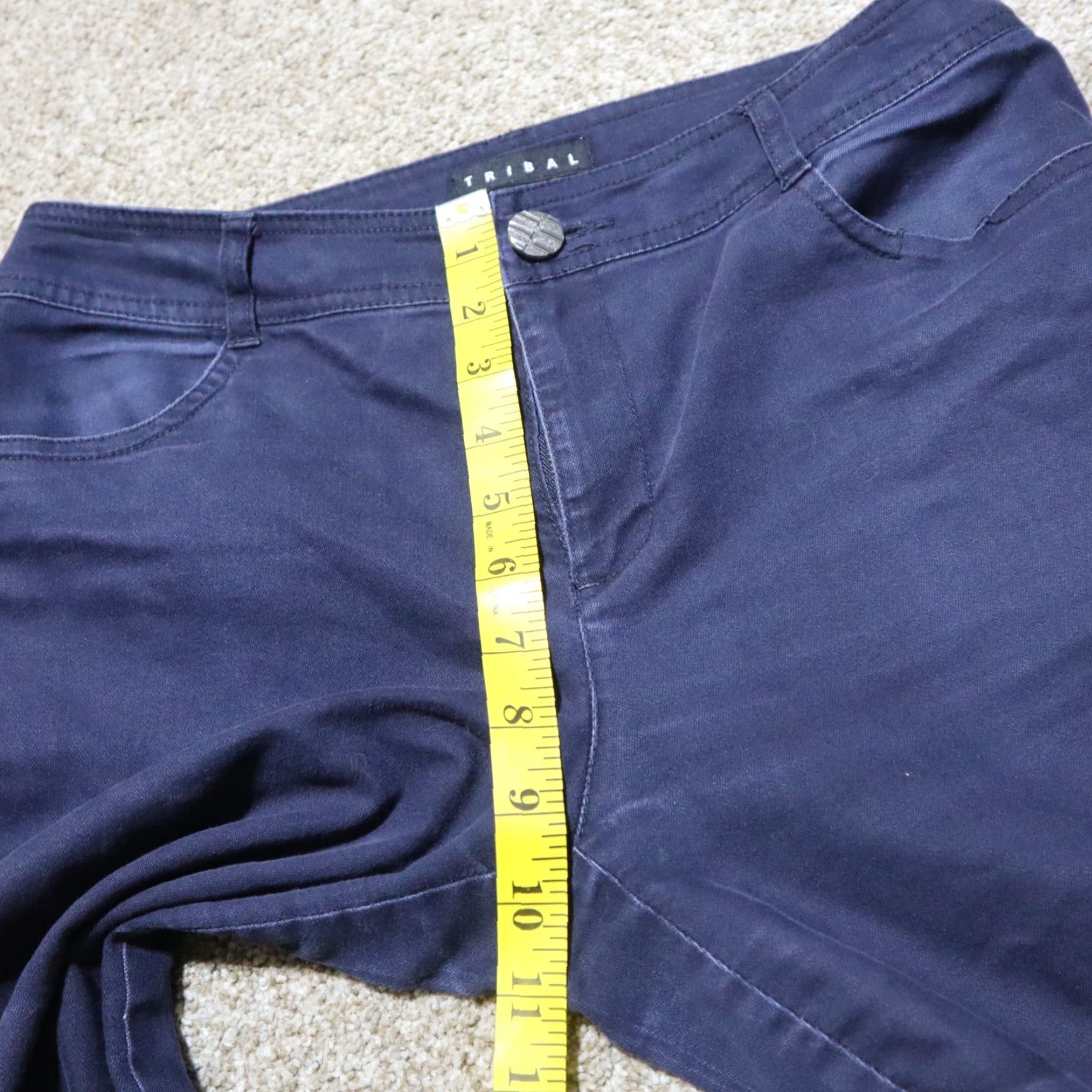 Vintage Tribal Pants Capri Blue Elastic Waistband Pockets Women Size 4 Modern Tribal Pattern Casual Pull On Size 27" / US 4 / IT 40 - 5 Thumbnail