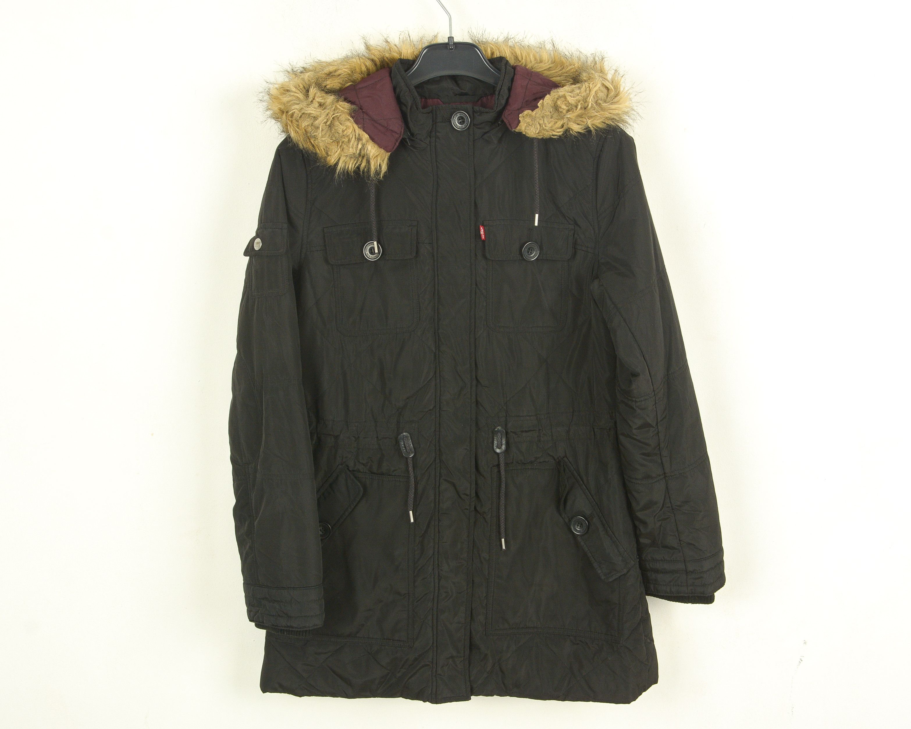 Levi's Womens S Jacket Hooded Parka Coat polyester multipocket Size S / US 4 / IT 40 - 1 Thumbnail