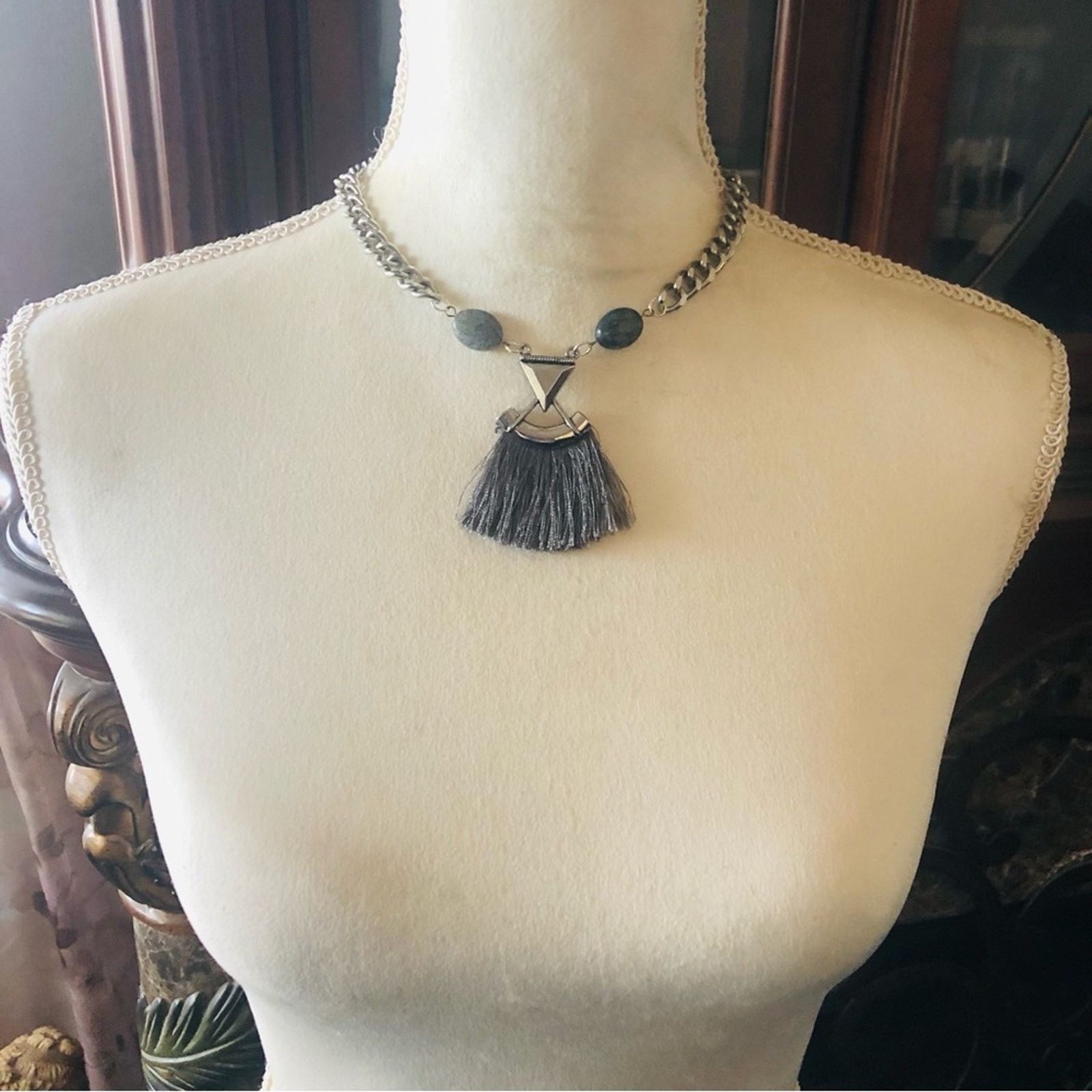 Handmade Handcrafted repurpose genuine labradorite cuban necklace Size ONE SIZE - 5 Thumbnail
