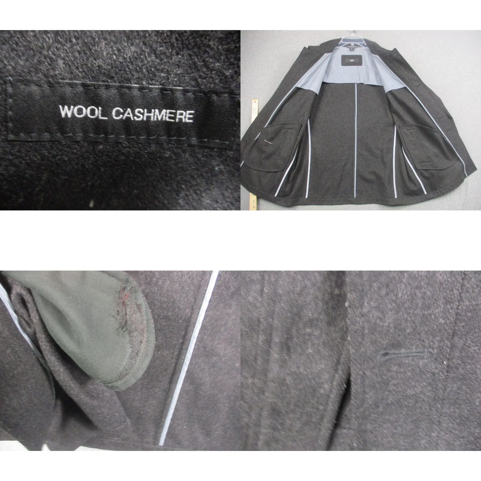 Hugo Boss Hugo Boss Jacket Mens Large Gray Wool Cashmere Car Coat Button Topcoat Size US L / EU 52-54 / 3 - 8 Thumbnail