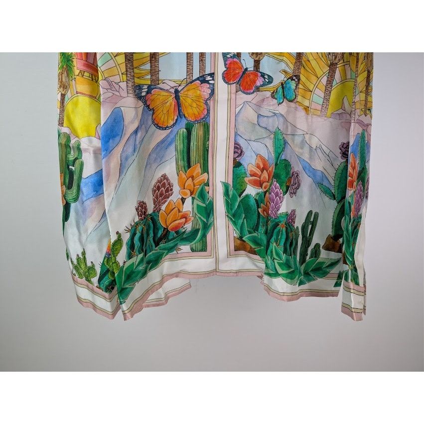 Casablanca o1rshd1 Silk Long Sleeve Cuban Collar Shirt in Psychedelic Size US XL / EU 56 / 4 - 4 Thumbnail