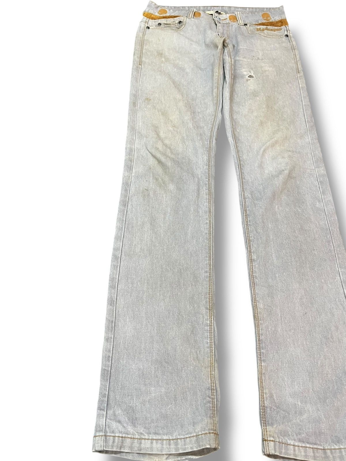 HYDROGEN Vintage Hydrogen Italy Skulls Embroidery Distressed Denim Size US 30 / EU 46 - 5 Thumbnail