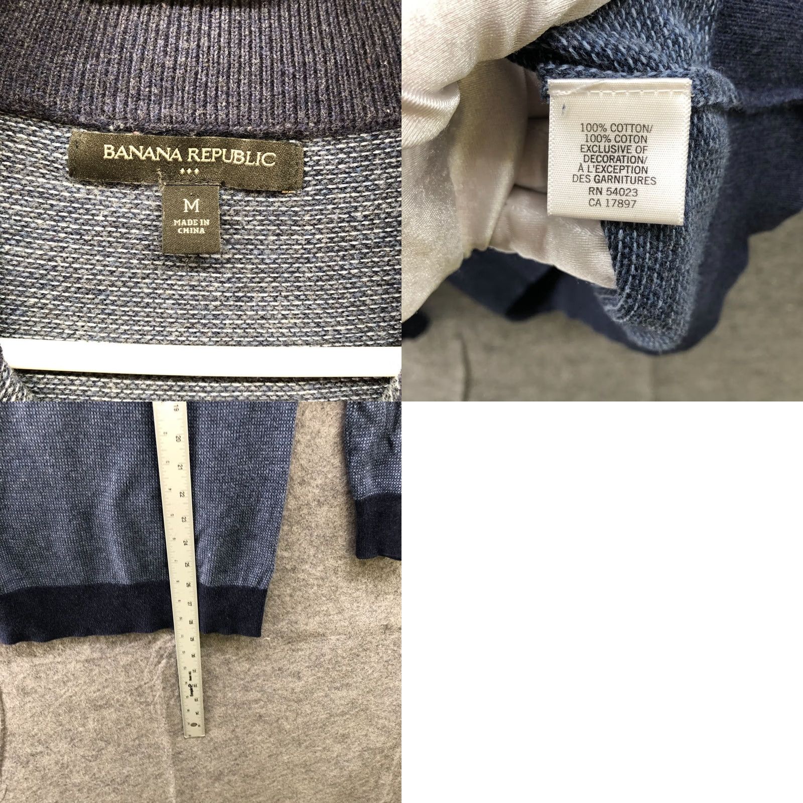 Banana Republic Banana Republic Sweater Shirt Mens M Navy Blue Cotton 1/4 Zip Lightweight Pullover Knitted Mock Neck Casual Regular Size US M / EU 48-50 / 2 - 8 Thumbnail