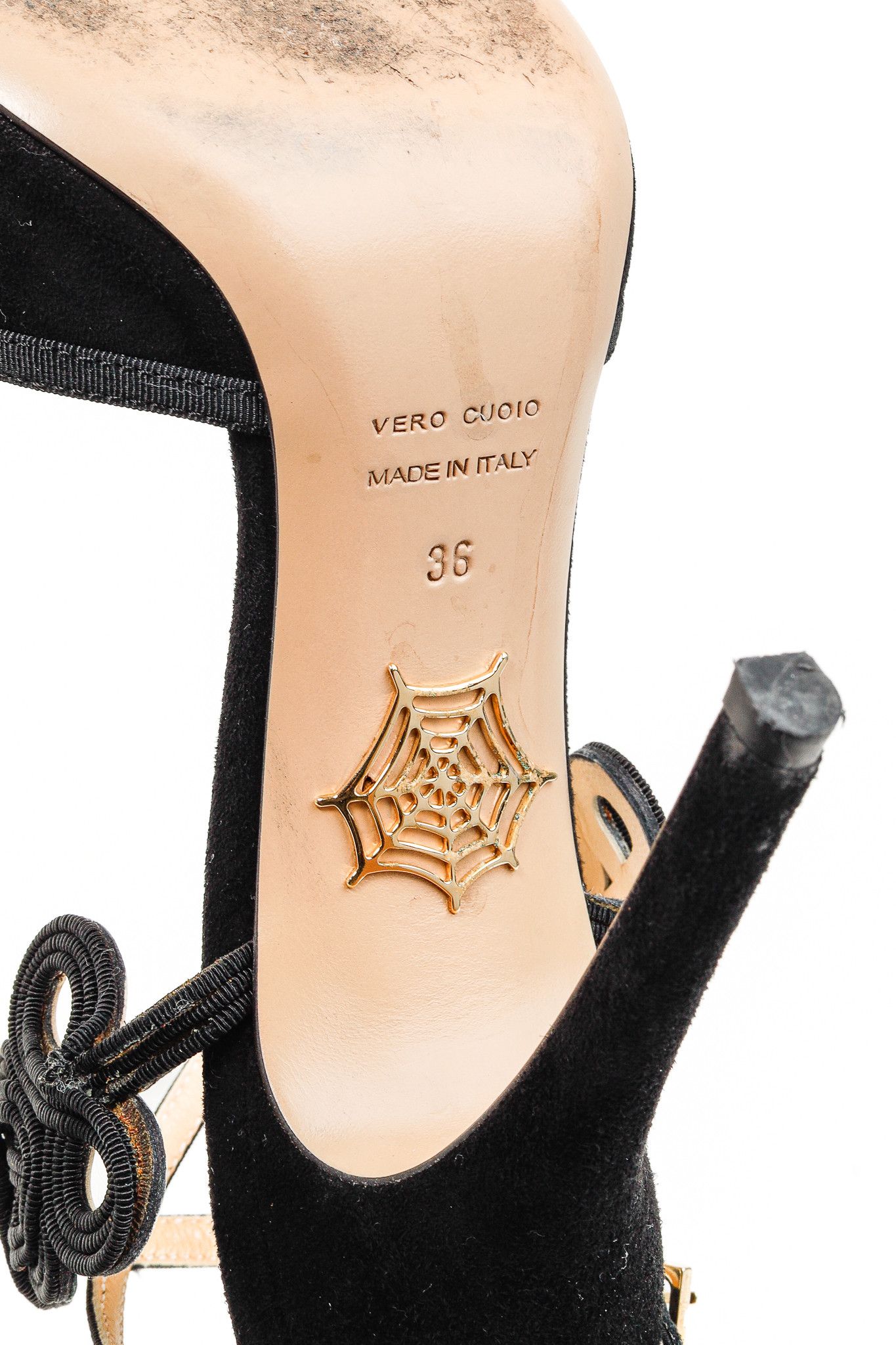 Charlotte Olympia Charlotte Olympia Minx Black Suede Embroidered Heels Size US 5.5 / IT 35.5 - 5 Thumbnail