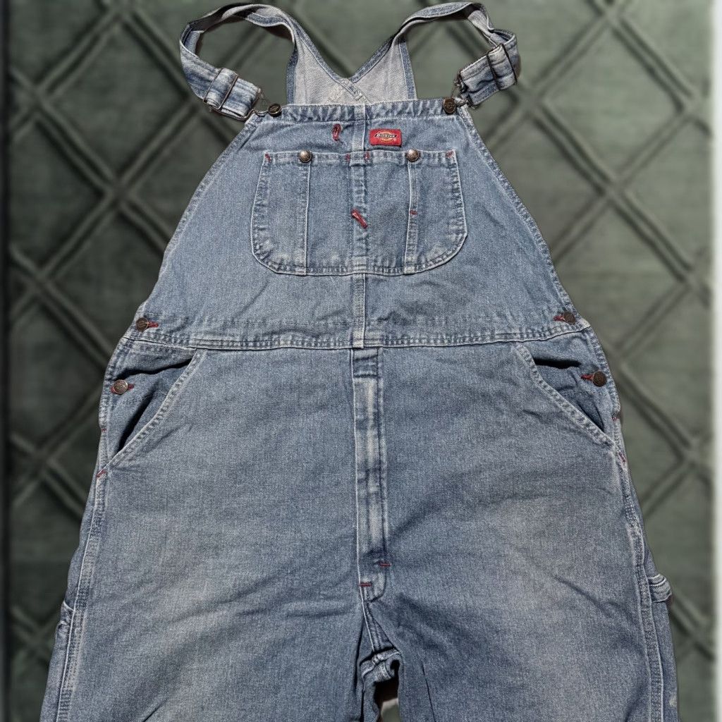 Dickies VINTAGE Dickies Bib Overall Blue Denim Adult 38x30 Workwear Carpenter 90s Dickies Overall Denim Blue Adult 38x30 Womens Size 26" / US 2 / IT 38 - 1 Thumbnail