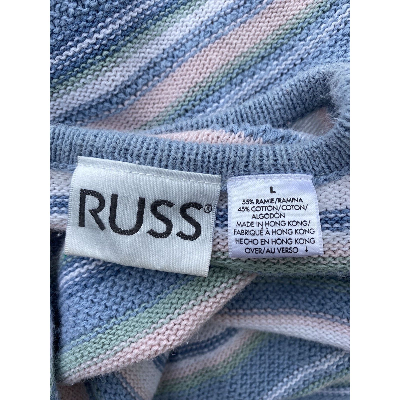 Ralph & Russo Russ striped knit top light cotton Hong Kong size L A000183 Size L / US 10 / IT 46 - 4 Thumbnail
