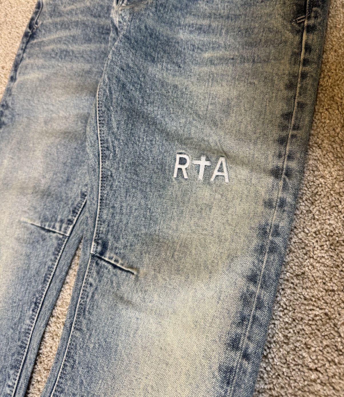 Rta RTA Denis Vintage Light Blue Mini Flare Jeans Size US 29 - 3 Thumbnail