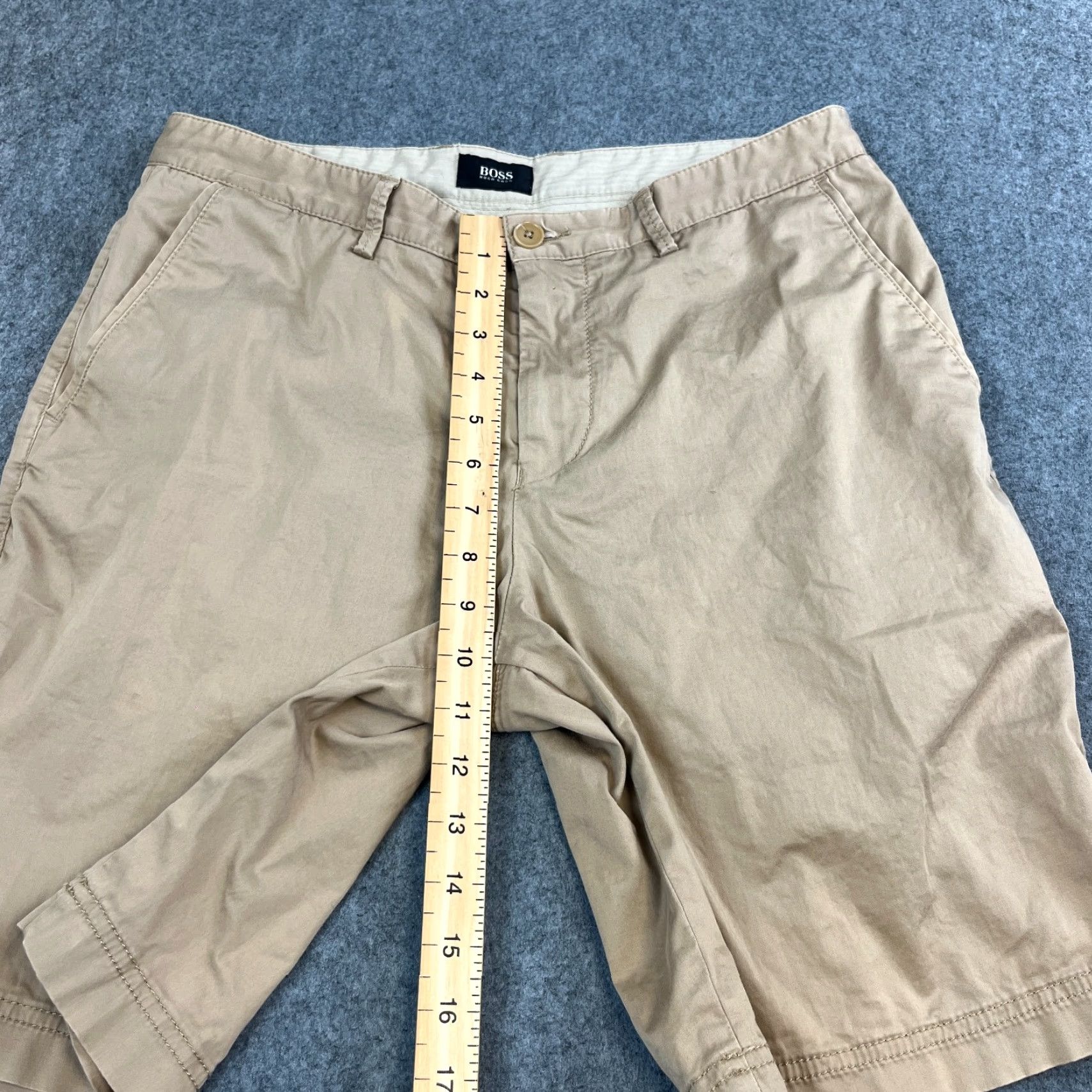 Hugo Boss HUGO BOSS Chino Shorts Mens W30 Beige Stretch Clyde Preppy Size US 30 / EU 46 - 5 Thumbnail