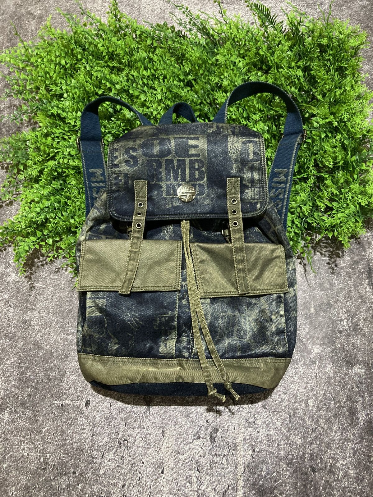 Vintage Miss Sixty Archive Backpack Denim Printed Bag Y2K