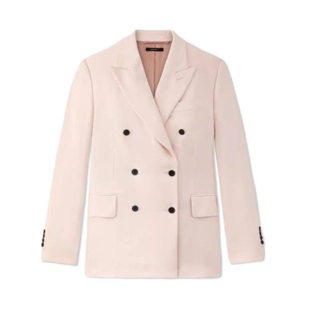 o1loc1c0325 W2960T Double Breasted Viscose Blazer Light Pink