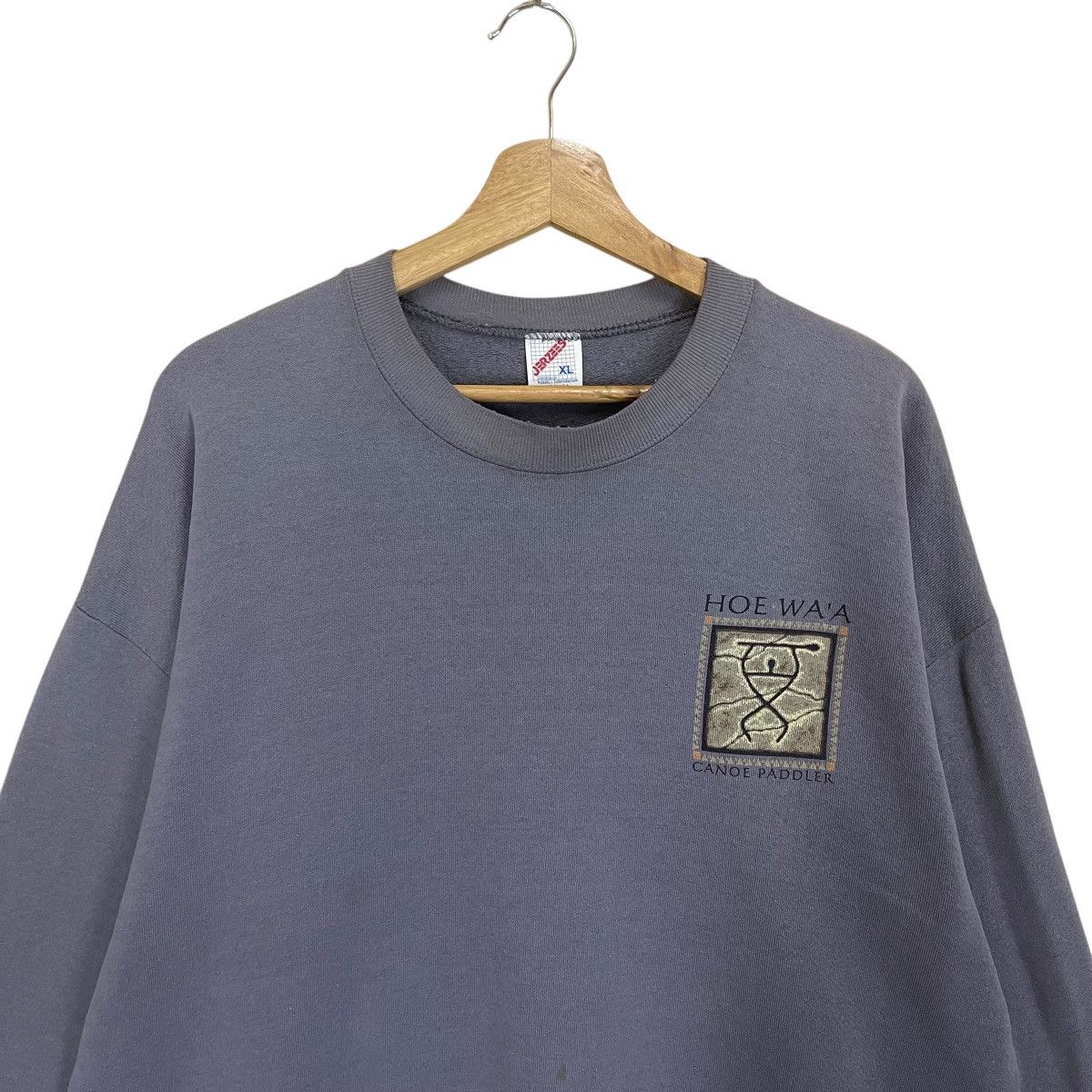 Japanese Brand Vintage HOE WA'A Canoe Paddler Hawaiian Big Logo Sweatshirt Size US XL / EU 56 / 4 - 9 Thumbnail