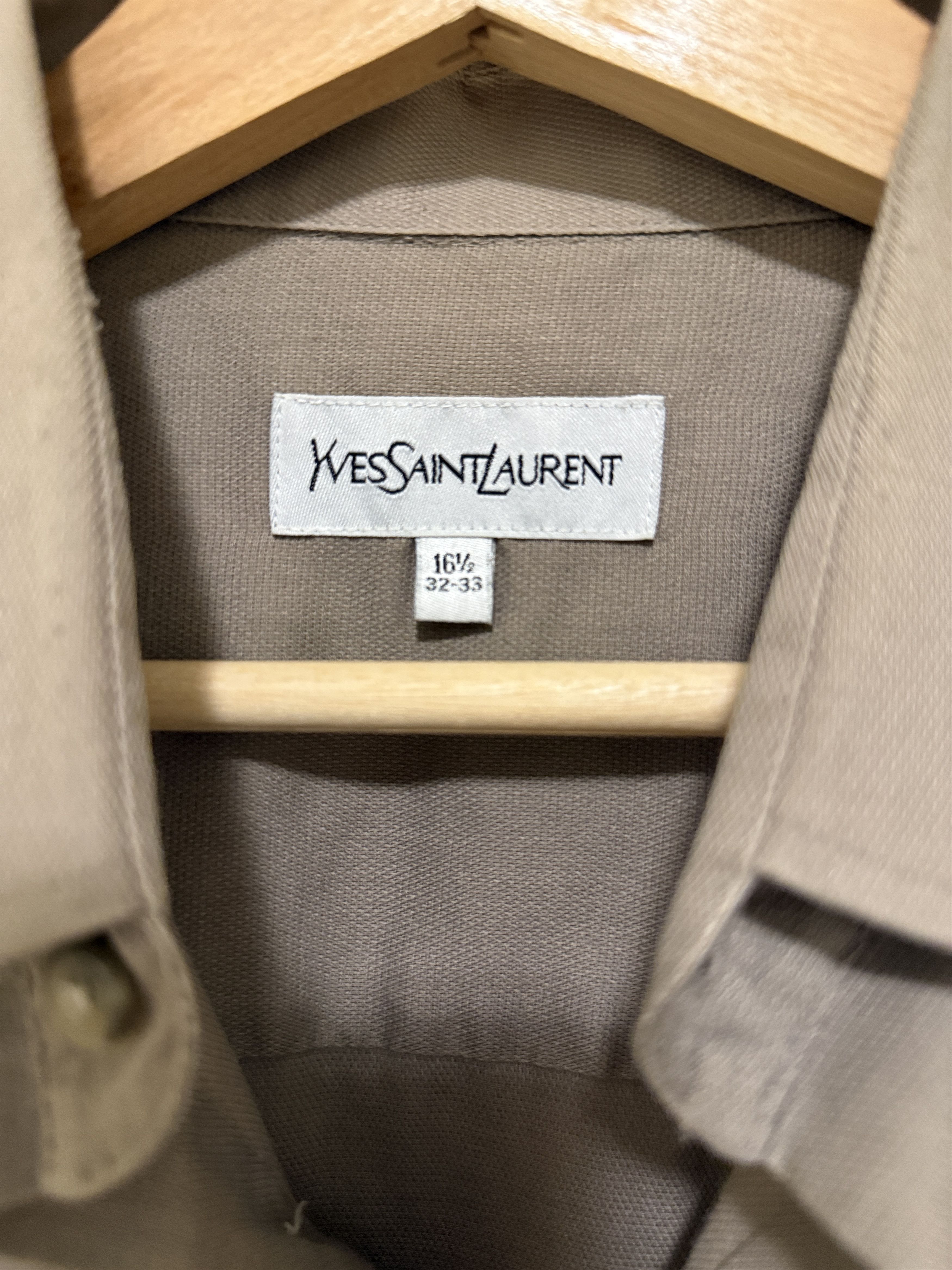 Yves Saint Laurent Vintage YSL dress shirt, size 16.5/32-33, Taupe Size US L / EU 52-54 / 3 - 3 Thumbnail