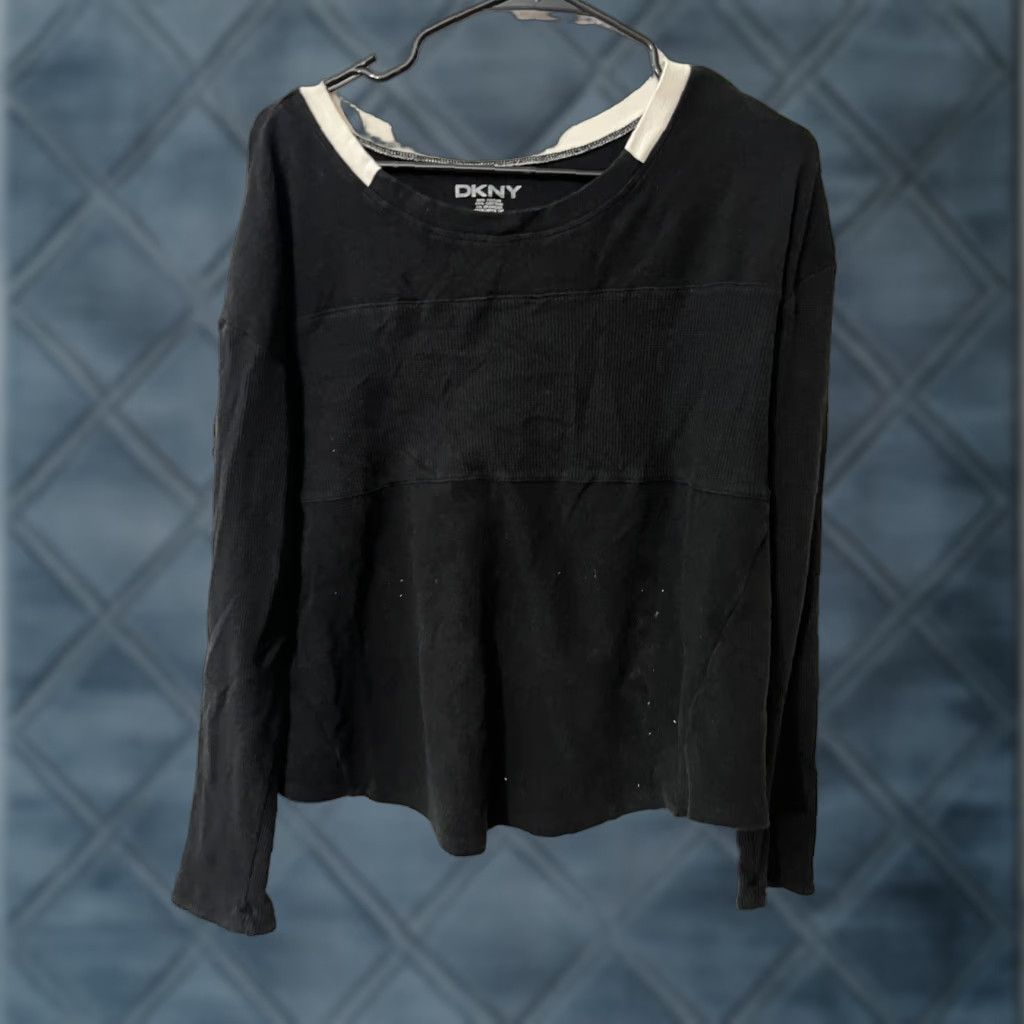 DKNY DKNY Sweater Women’s Large Relaxed Knit Boat Black Size L / US 10 / IT 46 - 1 Thumbnail