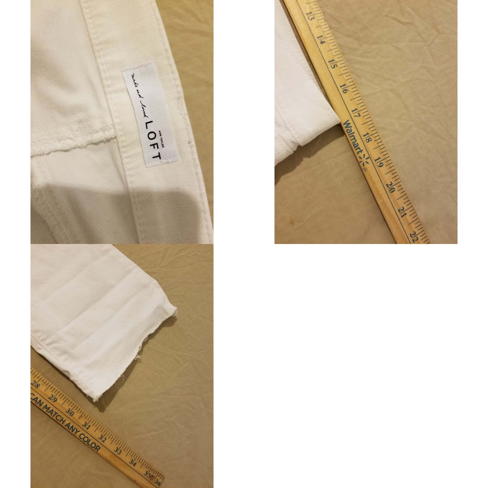 Ann Taylor Womens Ann Taylor Jeans Pants 12 White Denim Stretch Skinny Regular Size 12 Womens Jeans Size 34" / US 12 / IT 48 - 8 Thumbnail
