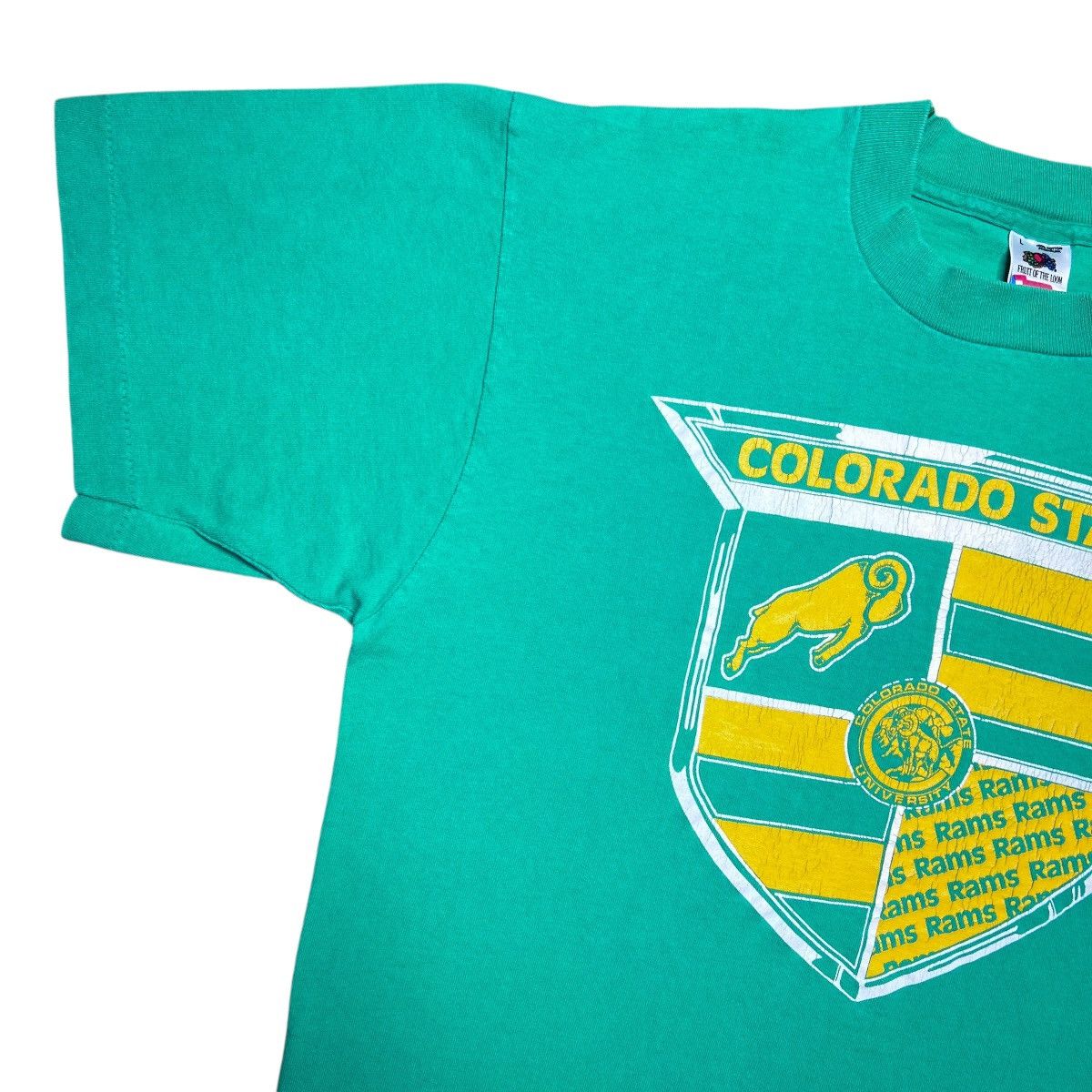 NCAA Vtg 1990s NCAA Colorado State Rams Shield Emblem Graphic Tee Size US L / EU 52-54 / 3 - 7 Thumbnail