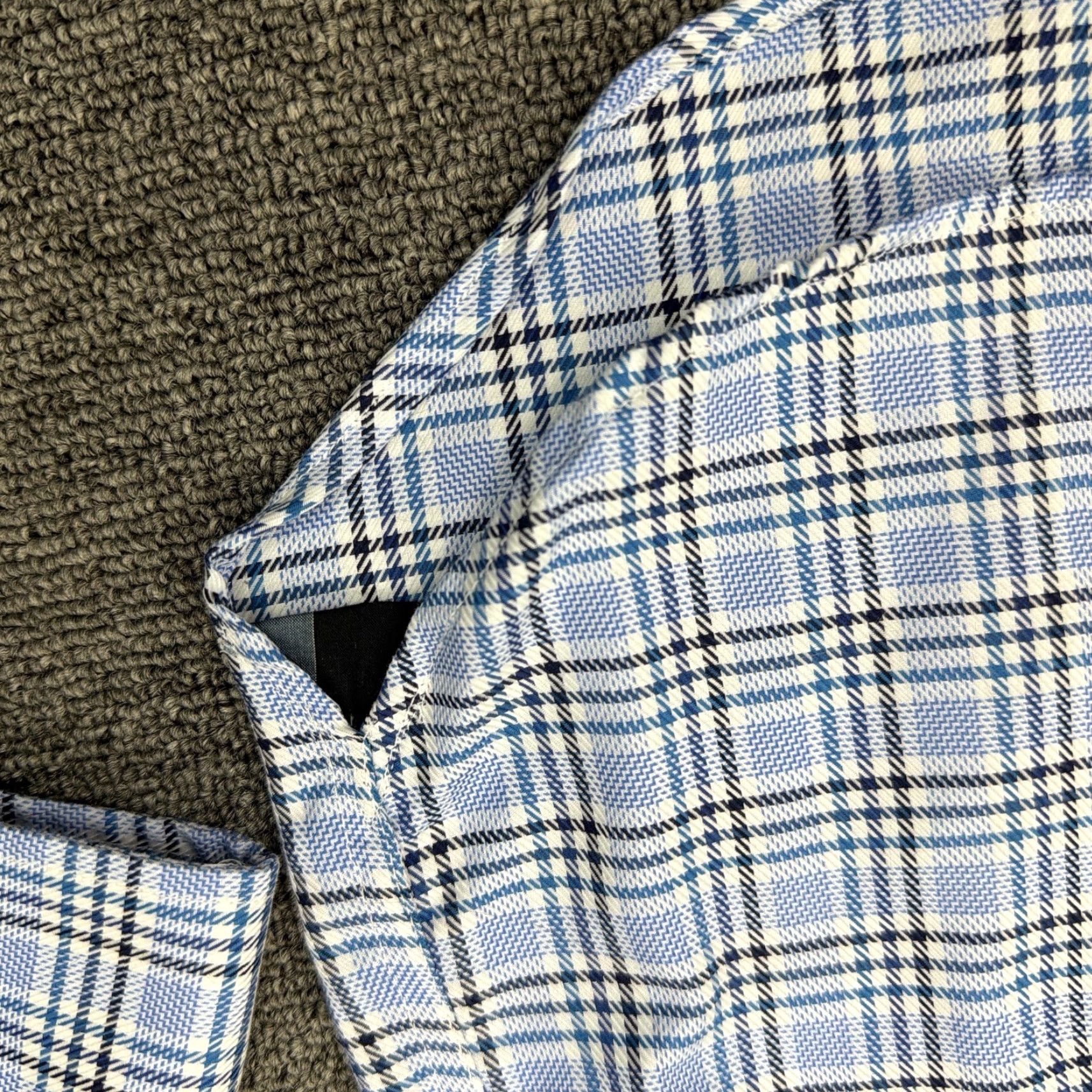 Joseph Abboud Joseph Abboud Shirt Mens Large Blue Check Non-Iron Dress Button Up Long Sleeve Size 42R - 4 Thumbnail