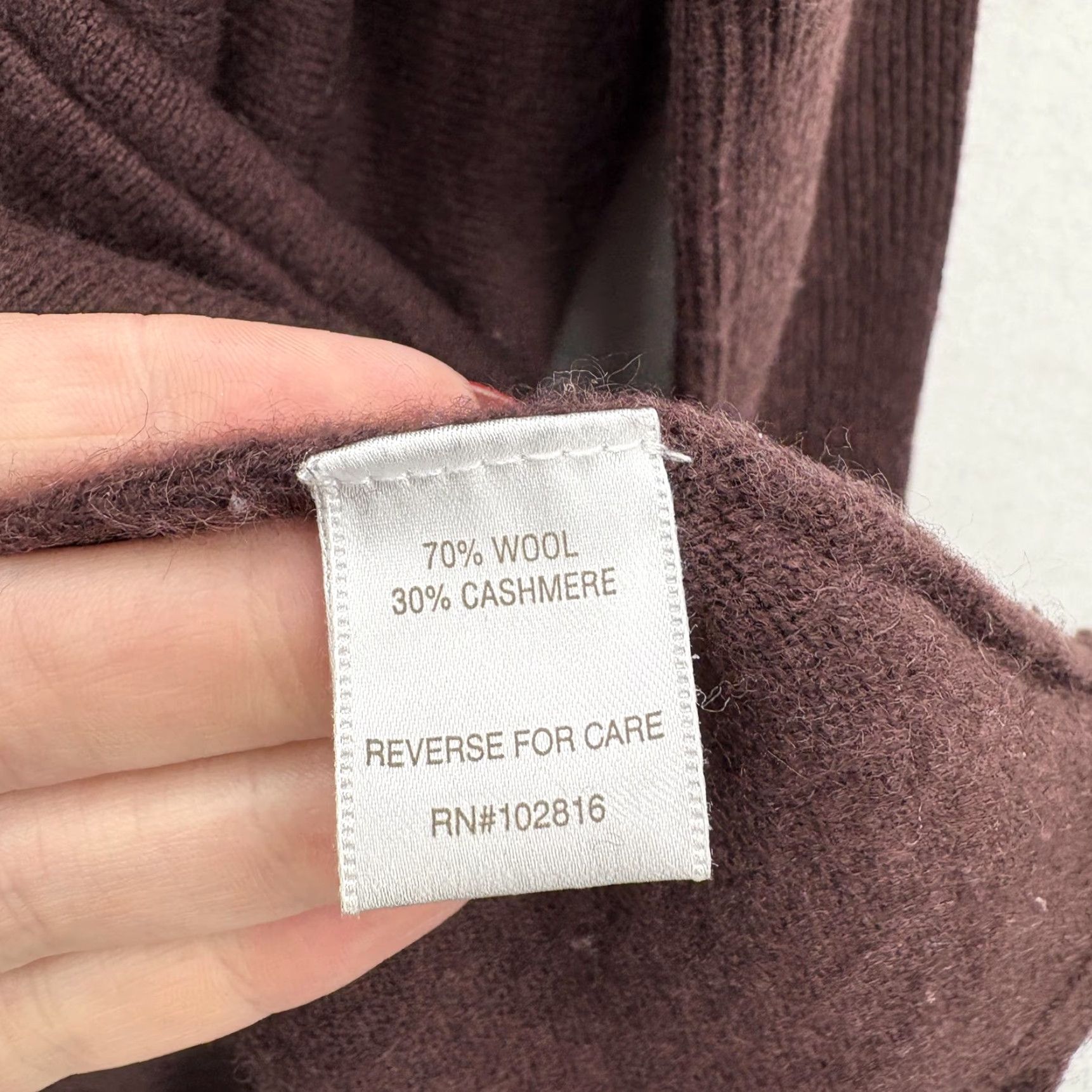 Vintage Garnet Hill Sweater Womens XS Wine Red Wool Cashmere Turtleneck Tunic Lagenlook Size XS / US 0-2 / IT 36-38 - 5 Thumbnail