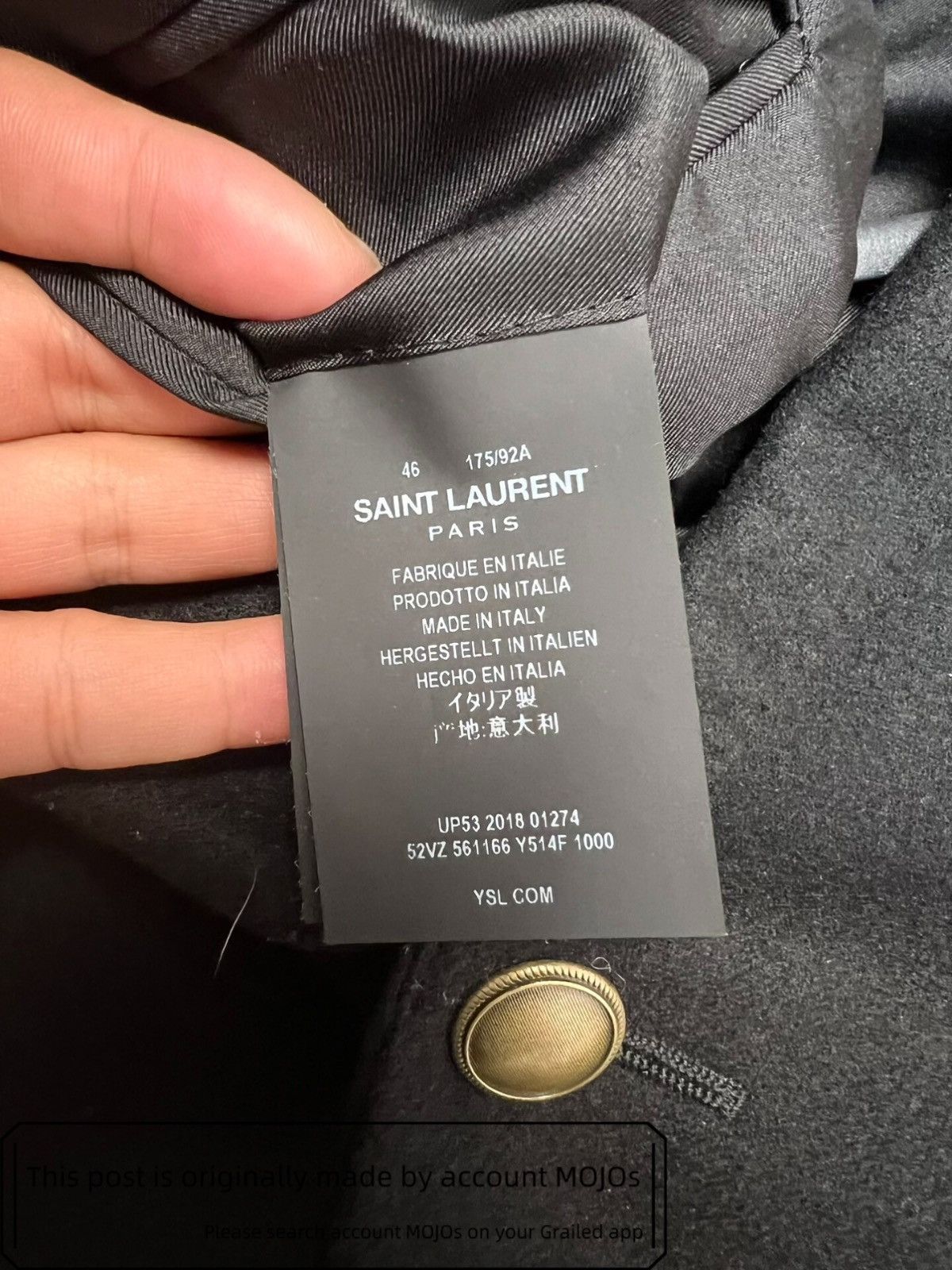 Saint Laurent Paris Sz 46 Saint Laurent Paris 19SS Golden Logo Stitch Blazer Size US S / EU 44-46 / 1 - 6 Thumbnail