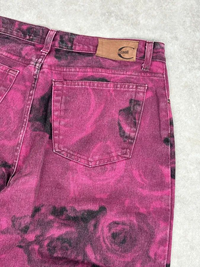 Just Cavalli 2000s Roberto Cavalli Purple Blossum Floral Pants Size US 32 / EU 48 - 8 Thumbnail