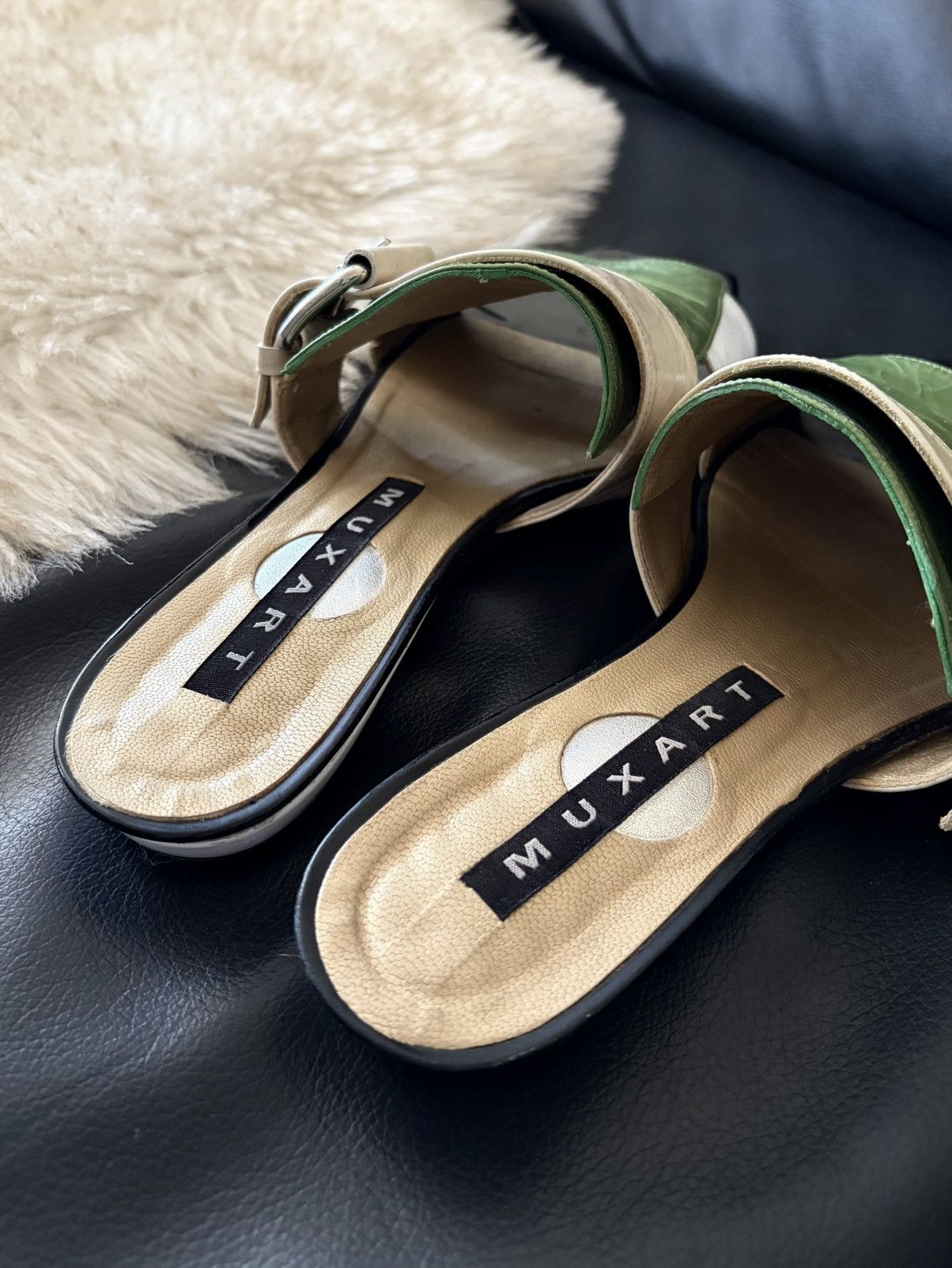 Other MUXART Barcelona Avant-Garde Archive Mules Square Toe Buckle Size US 8.5 / IT 38.5 - 2 Thumbnail