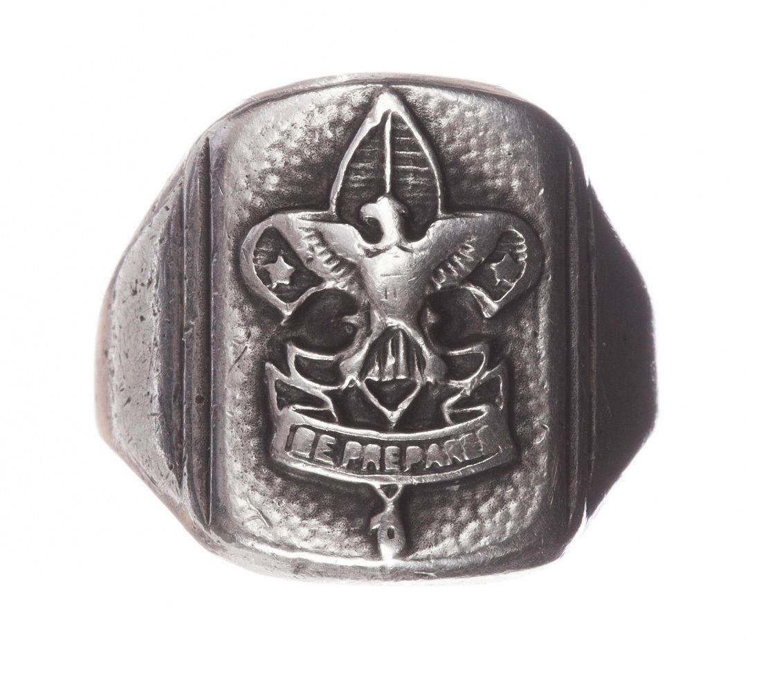 Designer Sterling Silver Boy Scout Ring Recast Alberto Juan Size ONE SIZE - 1 Thumbnail