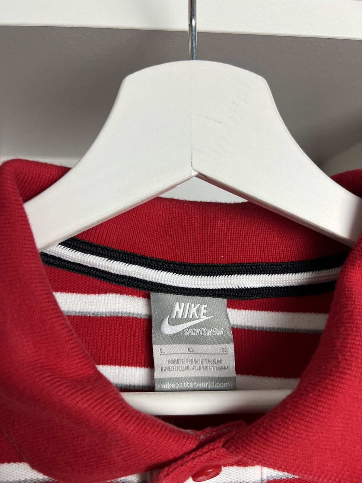 Nike × Vintage Vintage Y2K Nike striped polo t-shirt L casual skate 90s 00s Size US L / EU 52-54 / 3 - 5 Thumbnail