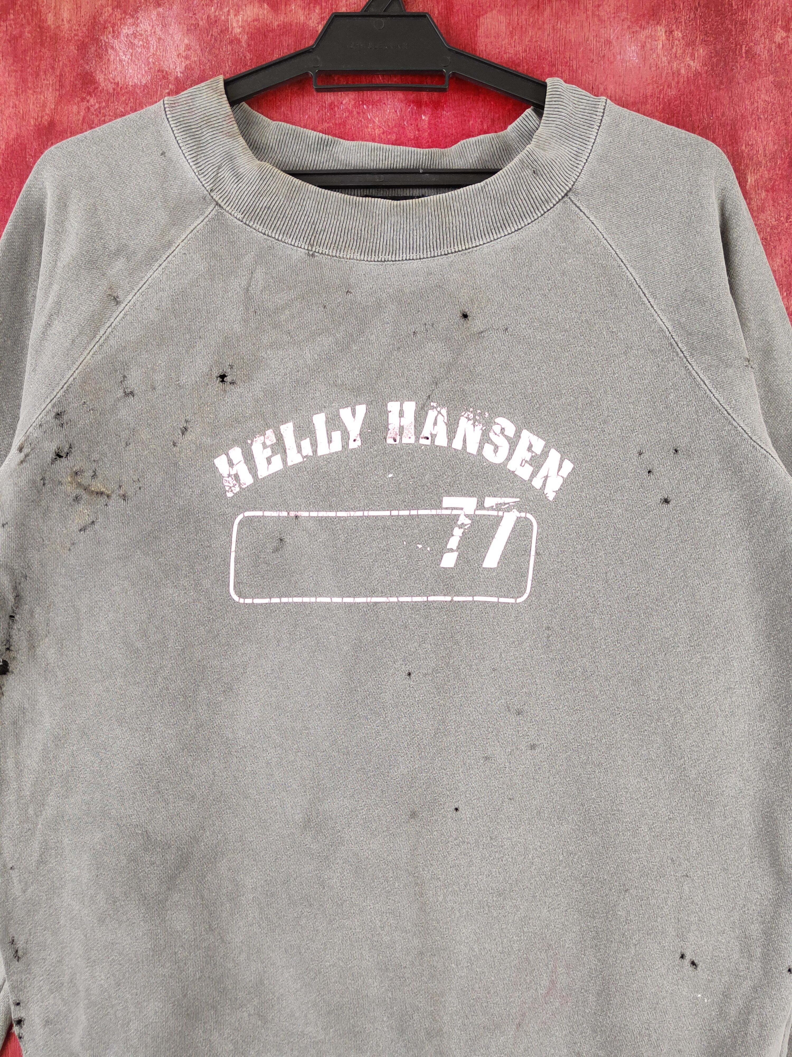 Helly Hansen Helly Hansen Dark Gray Faded ripped Sweatshirts #S1862 Size L / US 10 / IT 46 - 2 Thumbnail