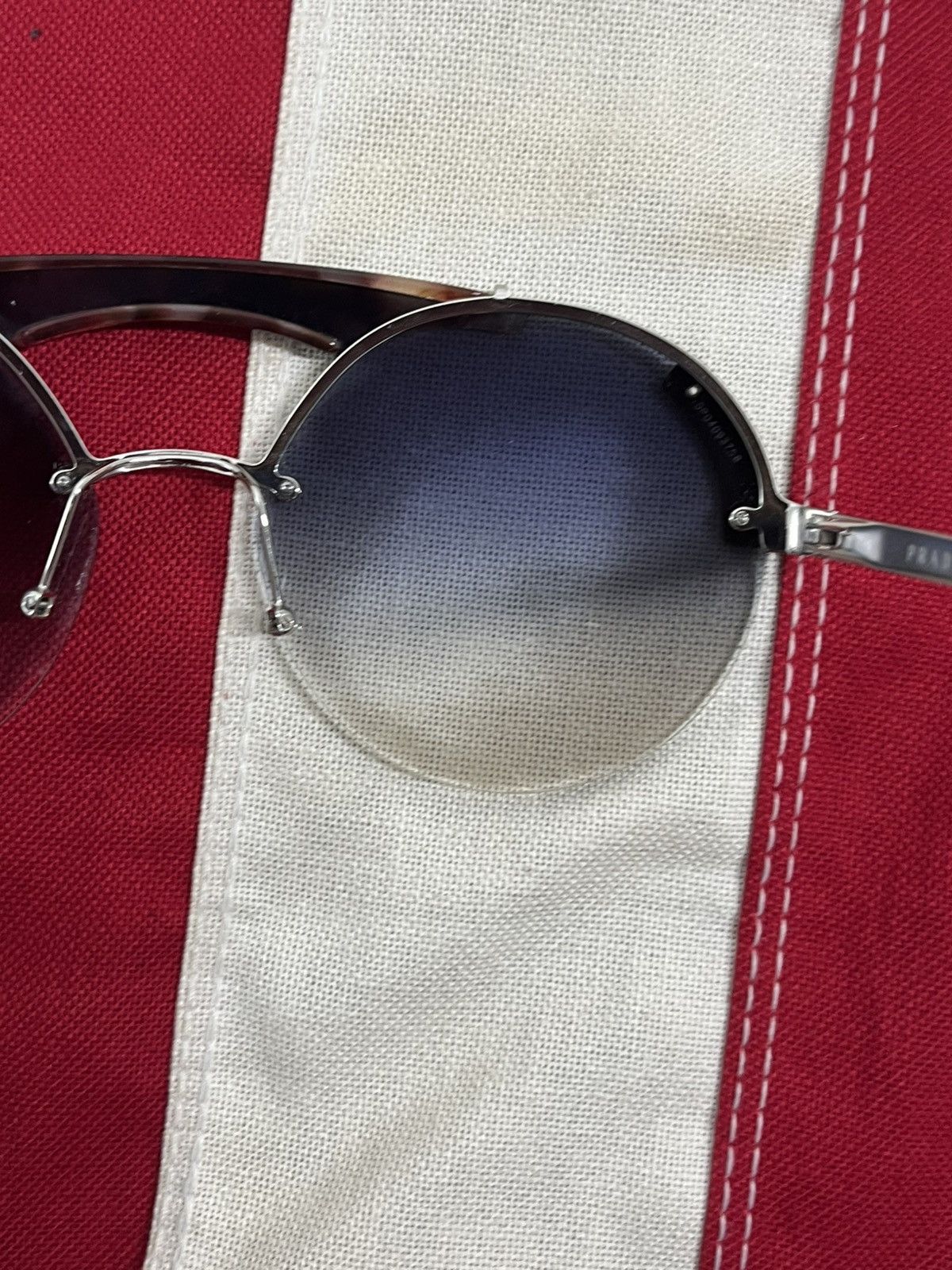 Prada Prada SPR 52U Semi-Rimless Aviator Sunglasses Size ONE SIZE - 8 Thumbnail