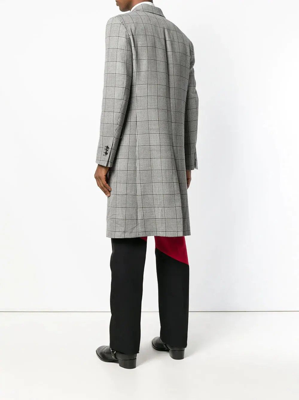 Calvin Klein 205W39NYC EU48 Iconic Raf Houndstooth Check Stripe Long Wool Coat FW18 Size US M / EU 48-50 / 2 - 21 Thumbnail