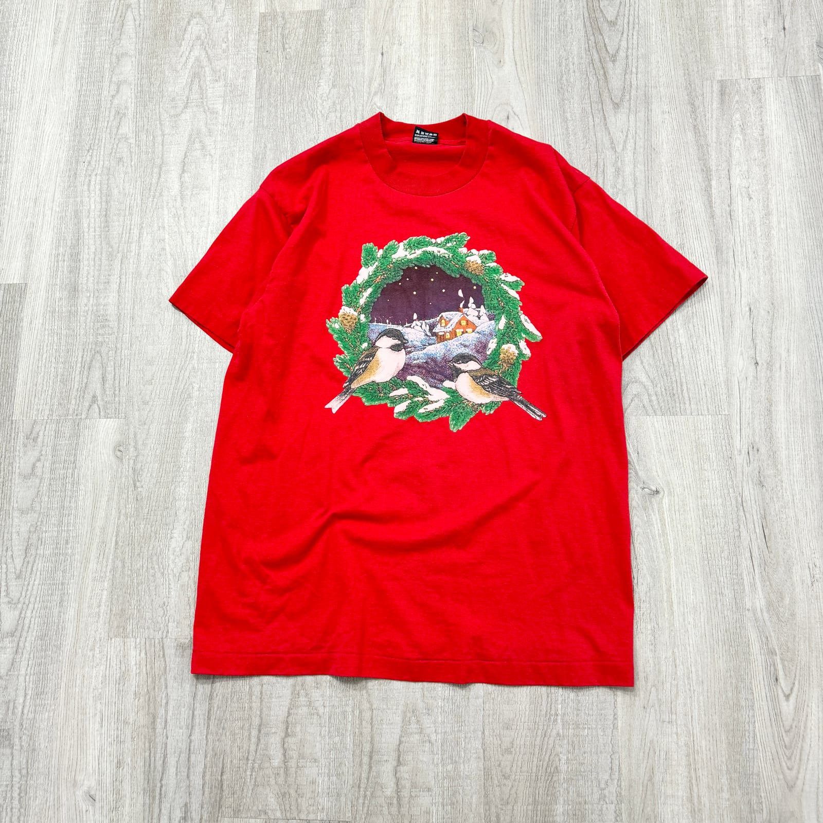Vintage VINTAGE 90s Christmas Bird Grandma Shirt Size Large L Red Size US L / EU 52-54 / 3 - 1 Thumbnail