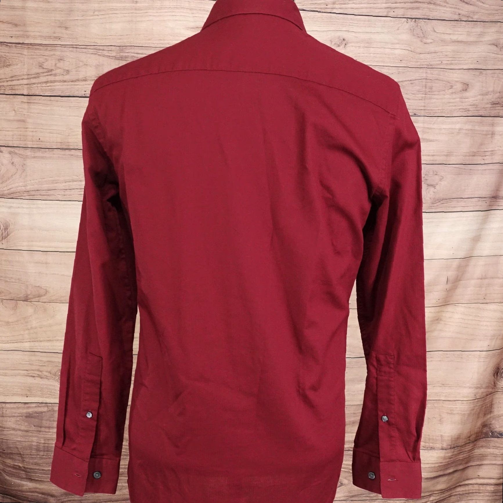 Apt. 9 APT. 9 Shirt Mens 15 32/33 Burgundy Red Slim Fit Easy Care Dress Long Sleeve Size 40R - 4 Thumbnail