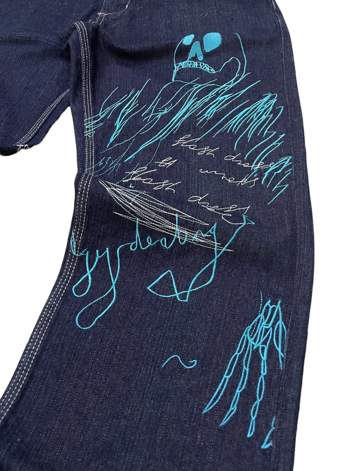 Japanese Brand Artful Dodger Jesse Pinkman Embroidered Poems Baggy Jeans Size US 34 / EU 50 - 14 Thumbnail